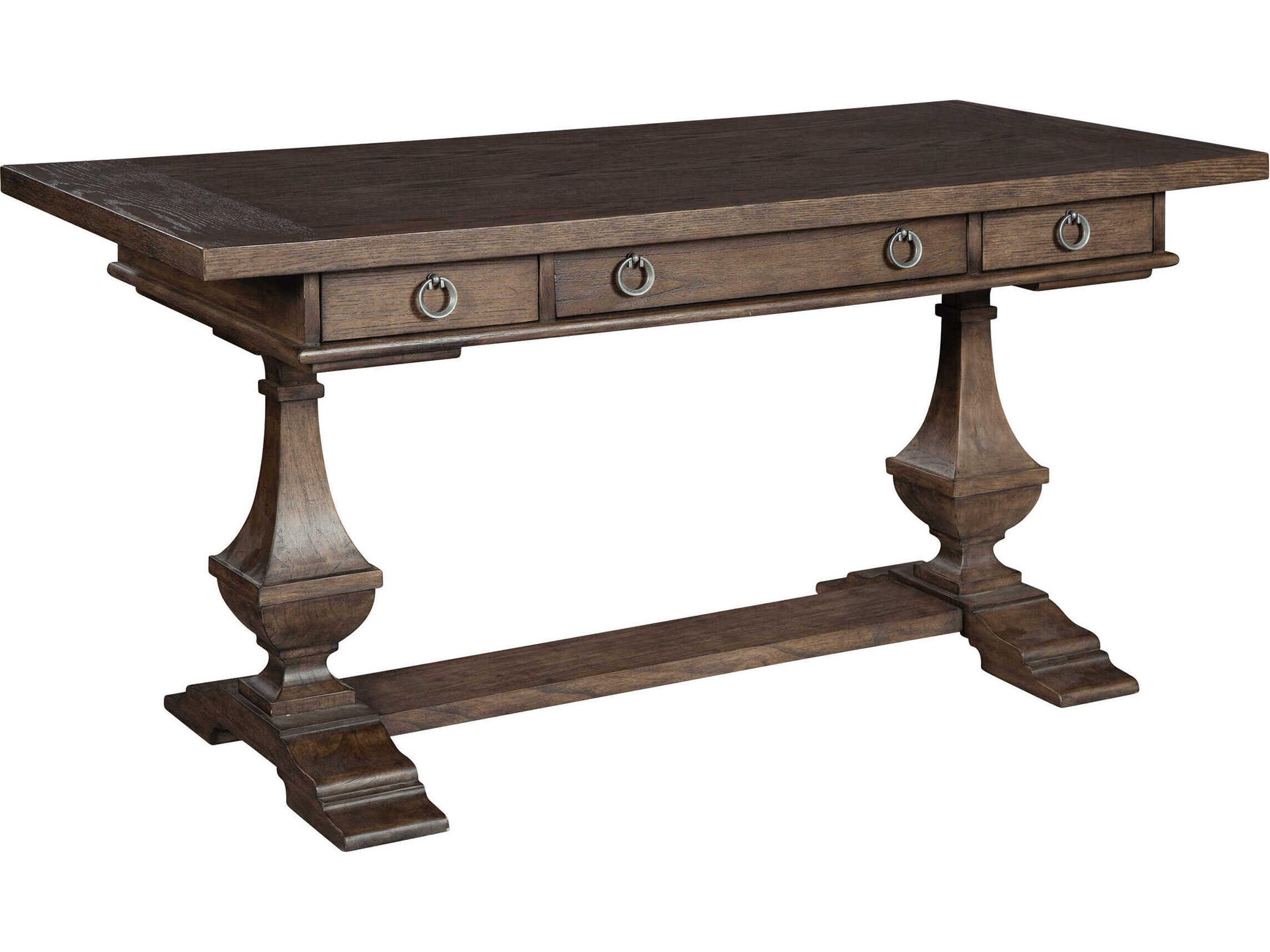 Hekman Office Special Reserve Brown Oak Wood Writing Desk