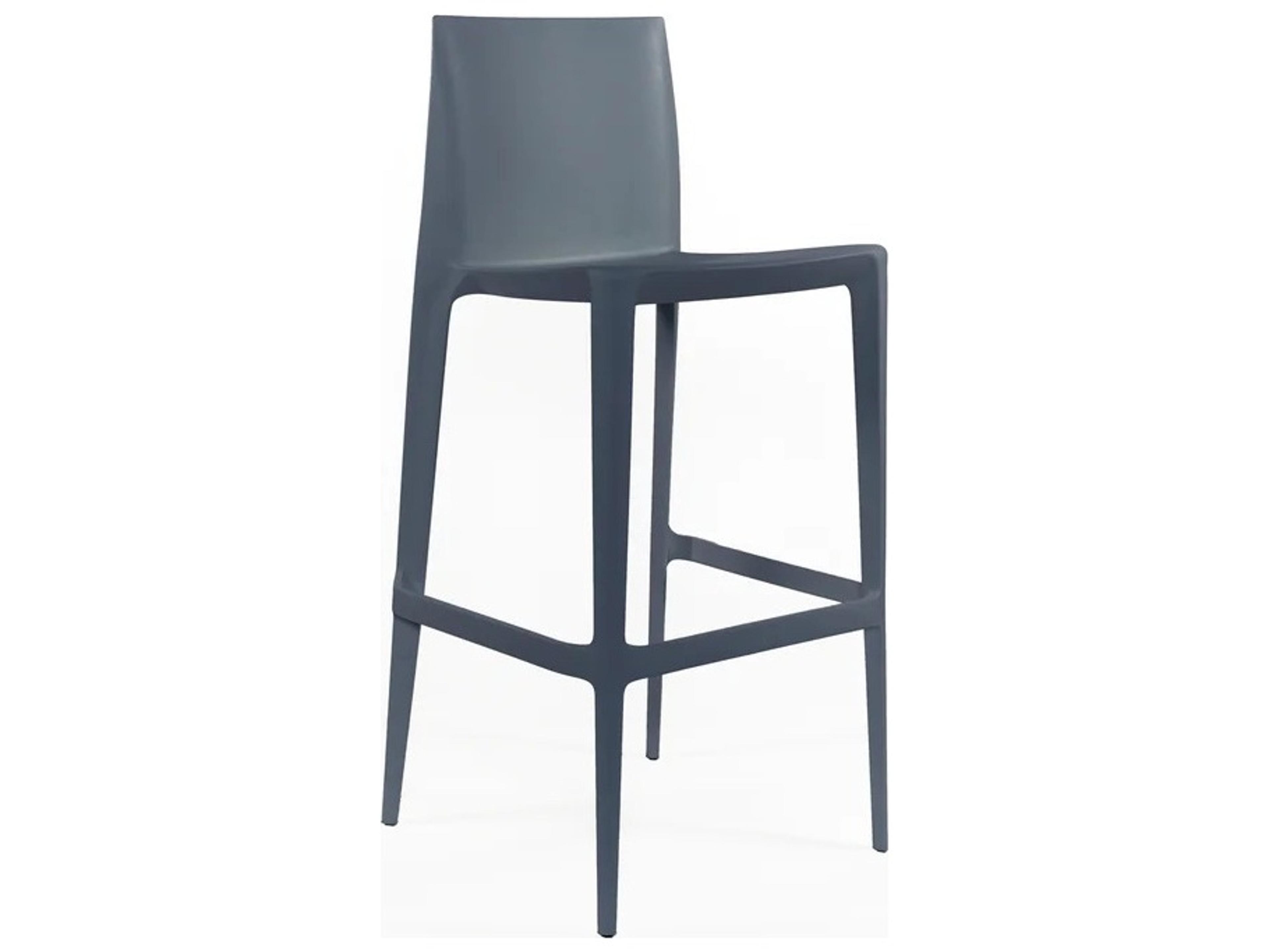 Heller Outdoor Bellini Dark Grey Recycled Plastic Bar Stool - Pack of 2