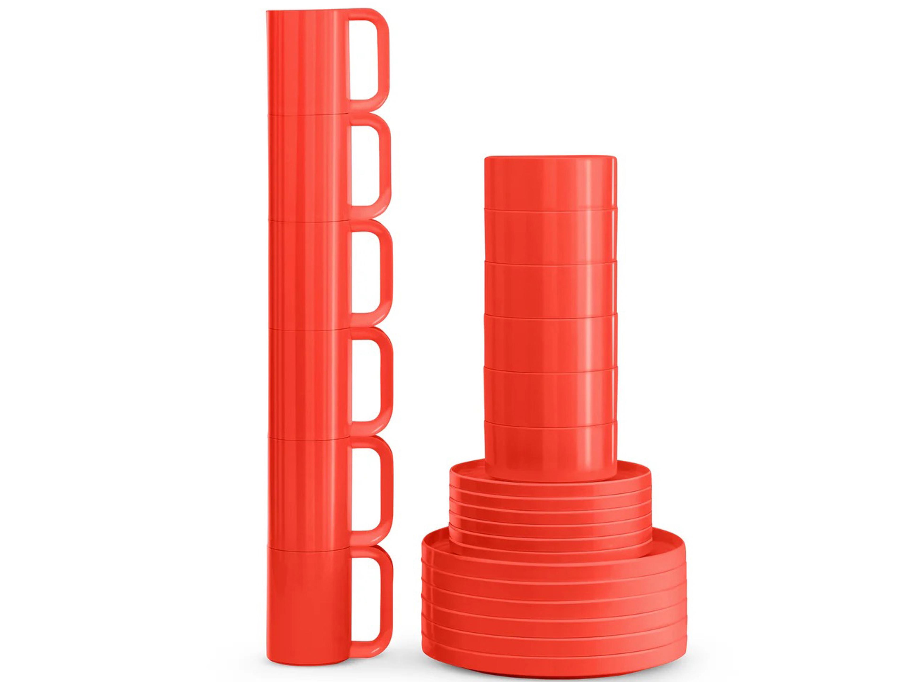 Heller Outdoor Max Orange Dinnerware Kit 24 (6 dinner plates, 6 salad plates, 6 bowls, 6 mugs)