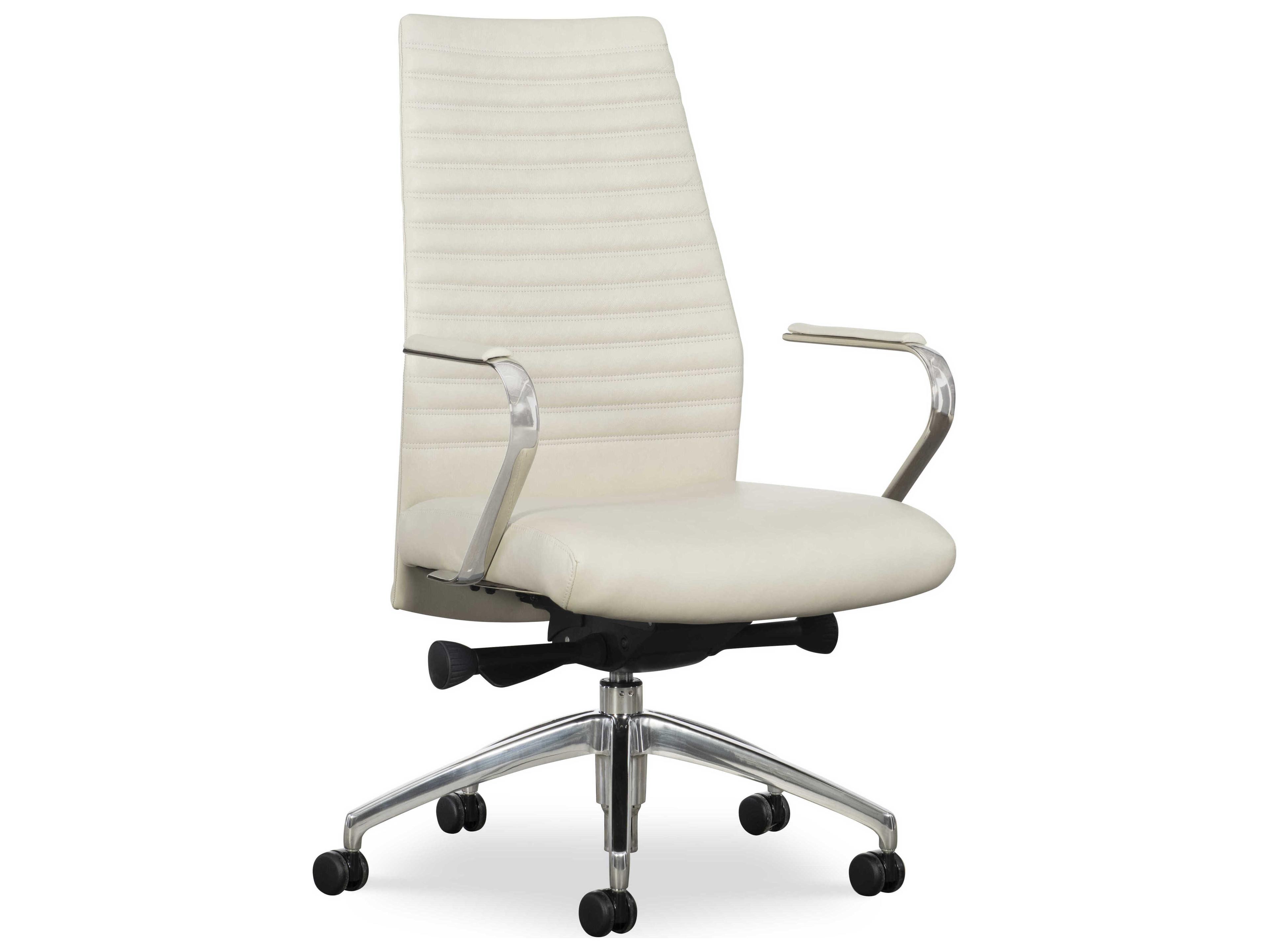 Hancock & Moore H&M Home Bessinger Alston White Leather Blade Channeled Swivel Tilt Chair
