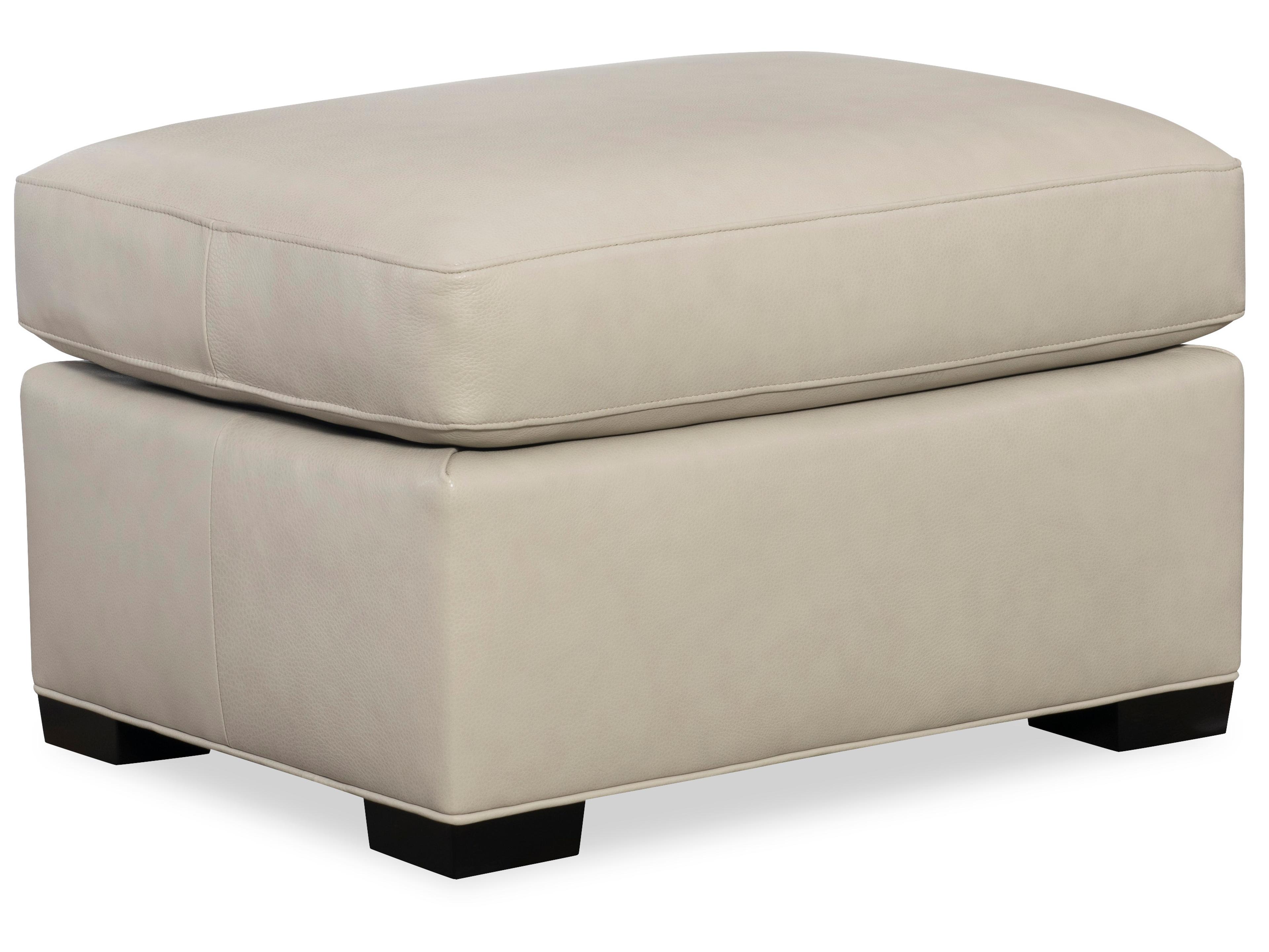 Hancock & Moore H&M Home Lawson Fergus Bisque Leather Ottoman