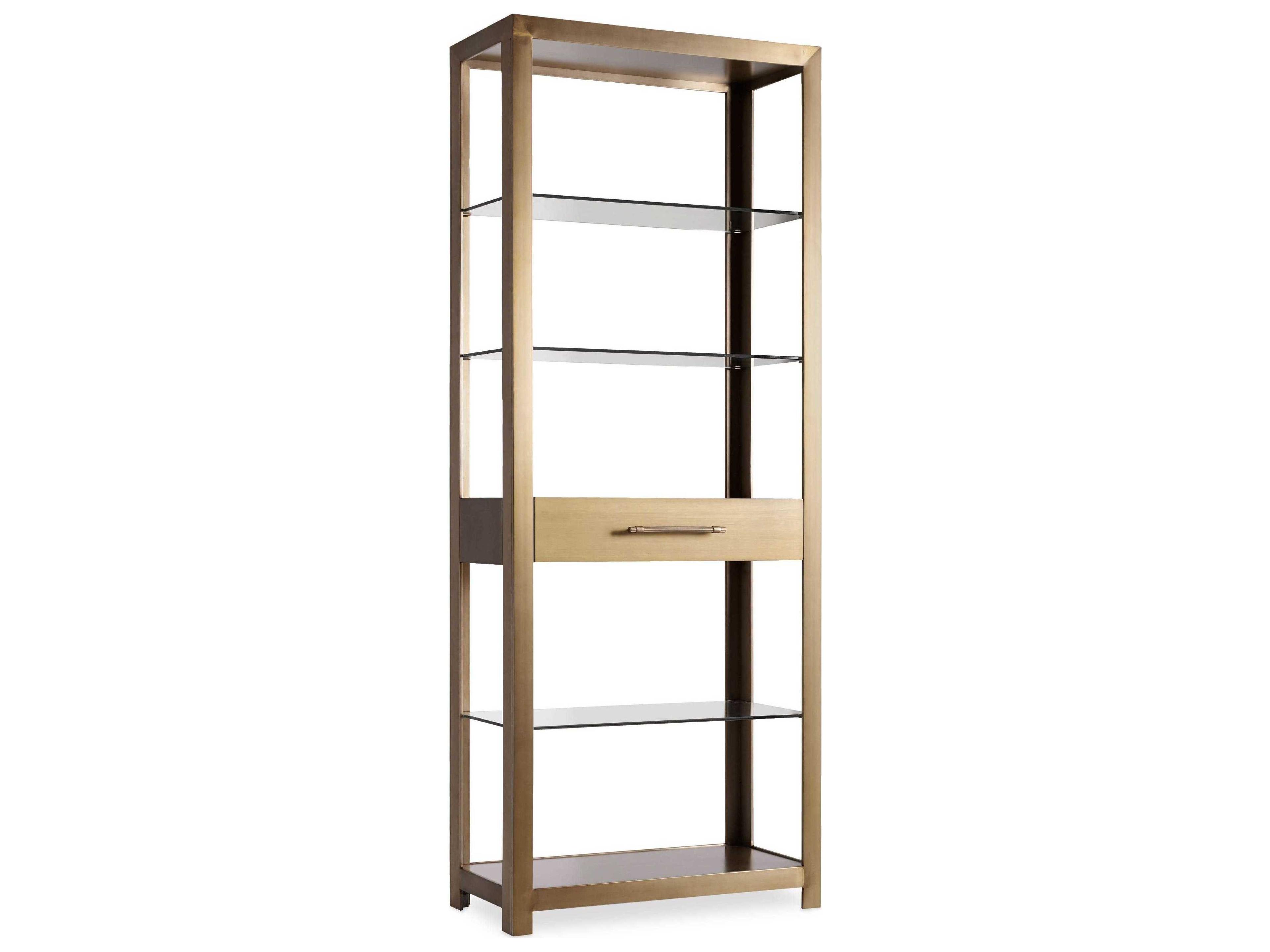 Hooker Furniture Curata Brushed Brass Bookcase