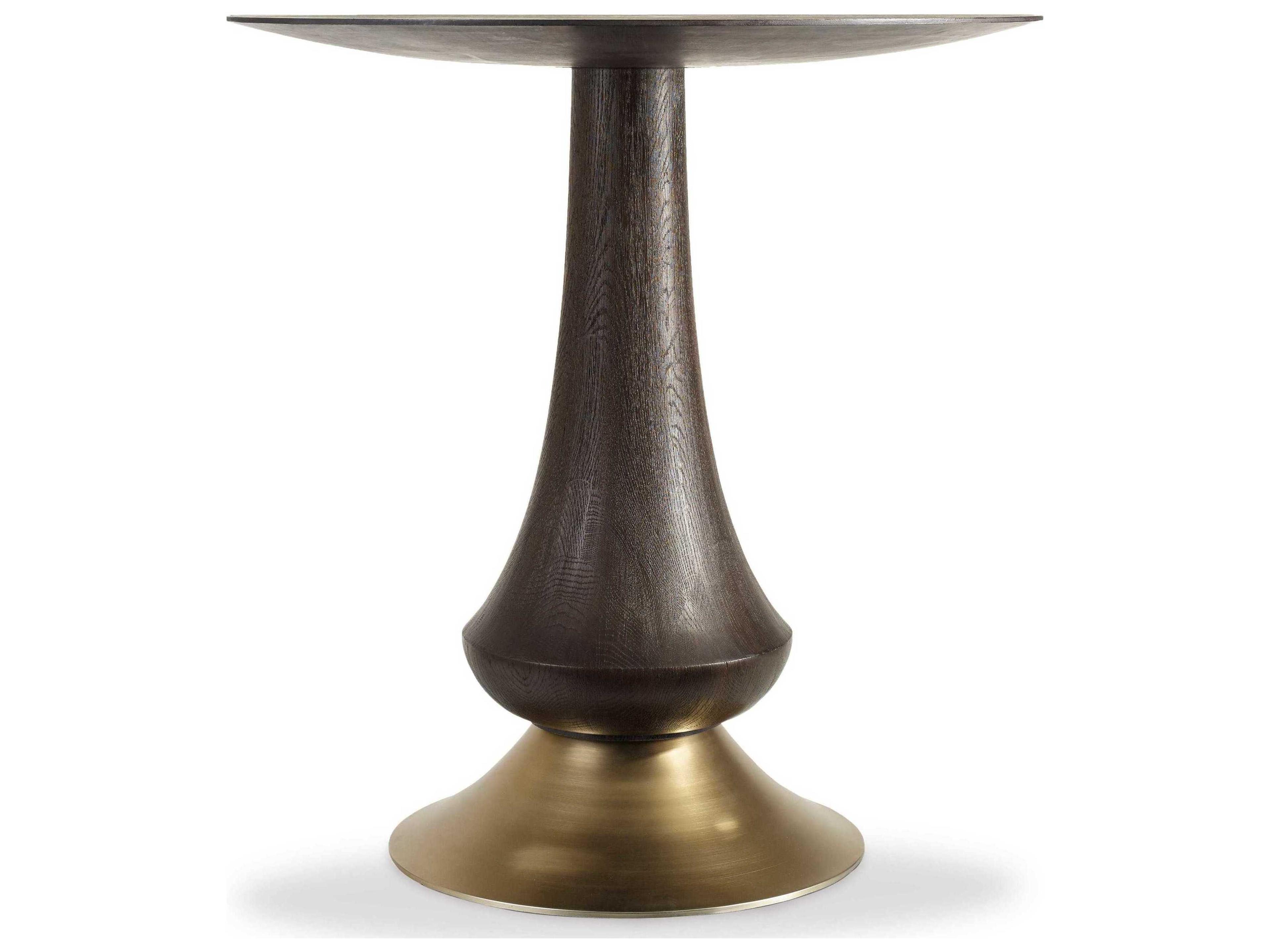 Hooker Furniture Curata Midnight With Brass Round Wood Bar Table