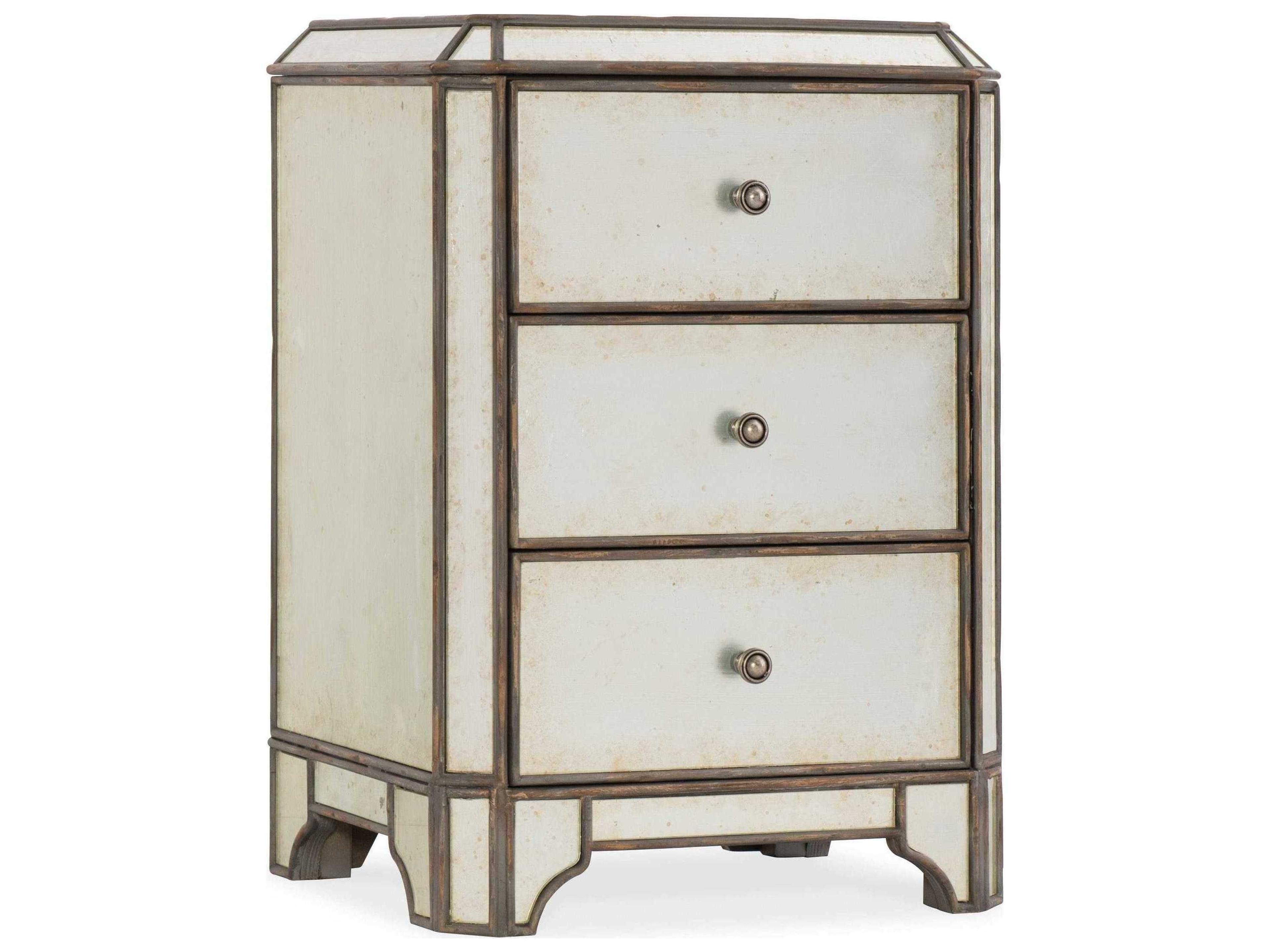 Hooker Furniture Arabella Mirrored 3-Drawers Cedar Wood Nightstand
