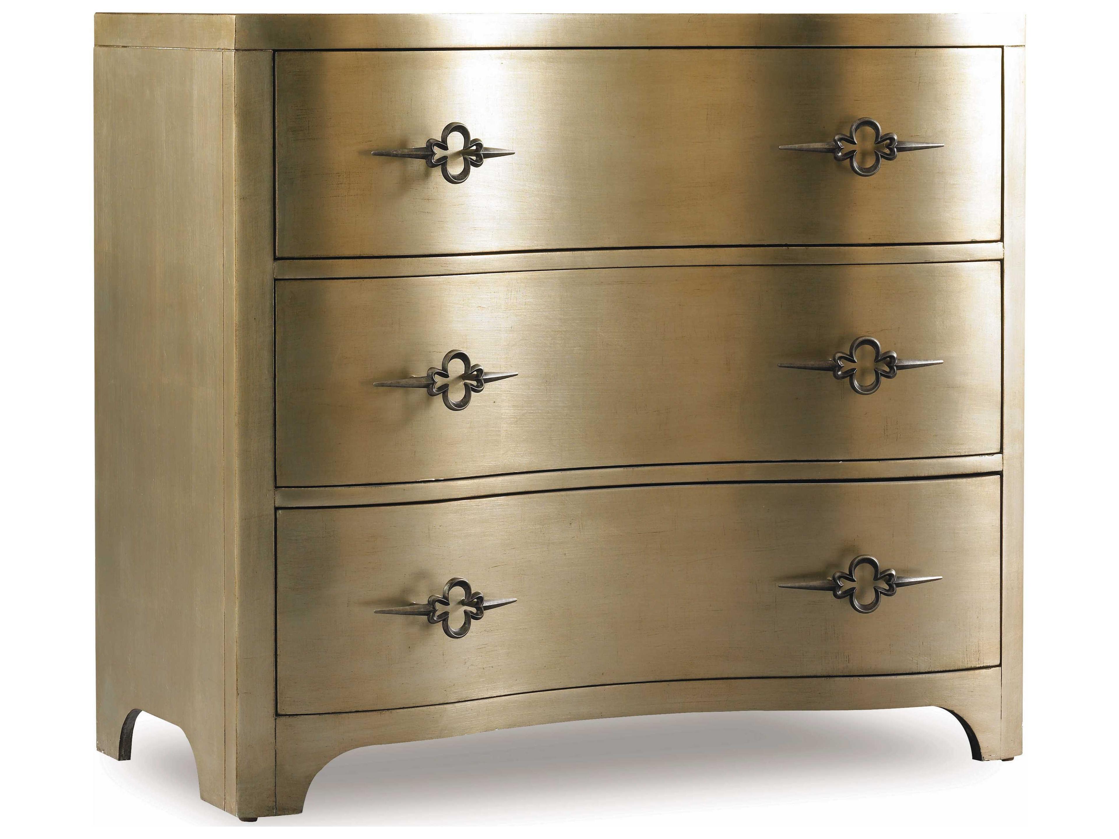Hooker Furniture Sanctuary 3-Drawers Antique Mirror & Gold Hardwood Accent Chest