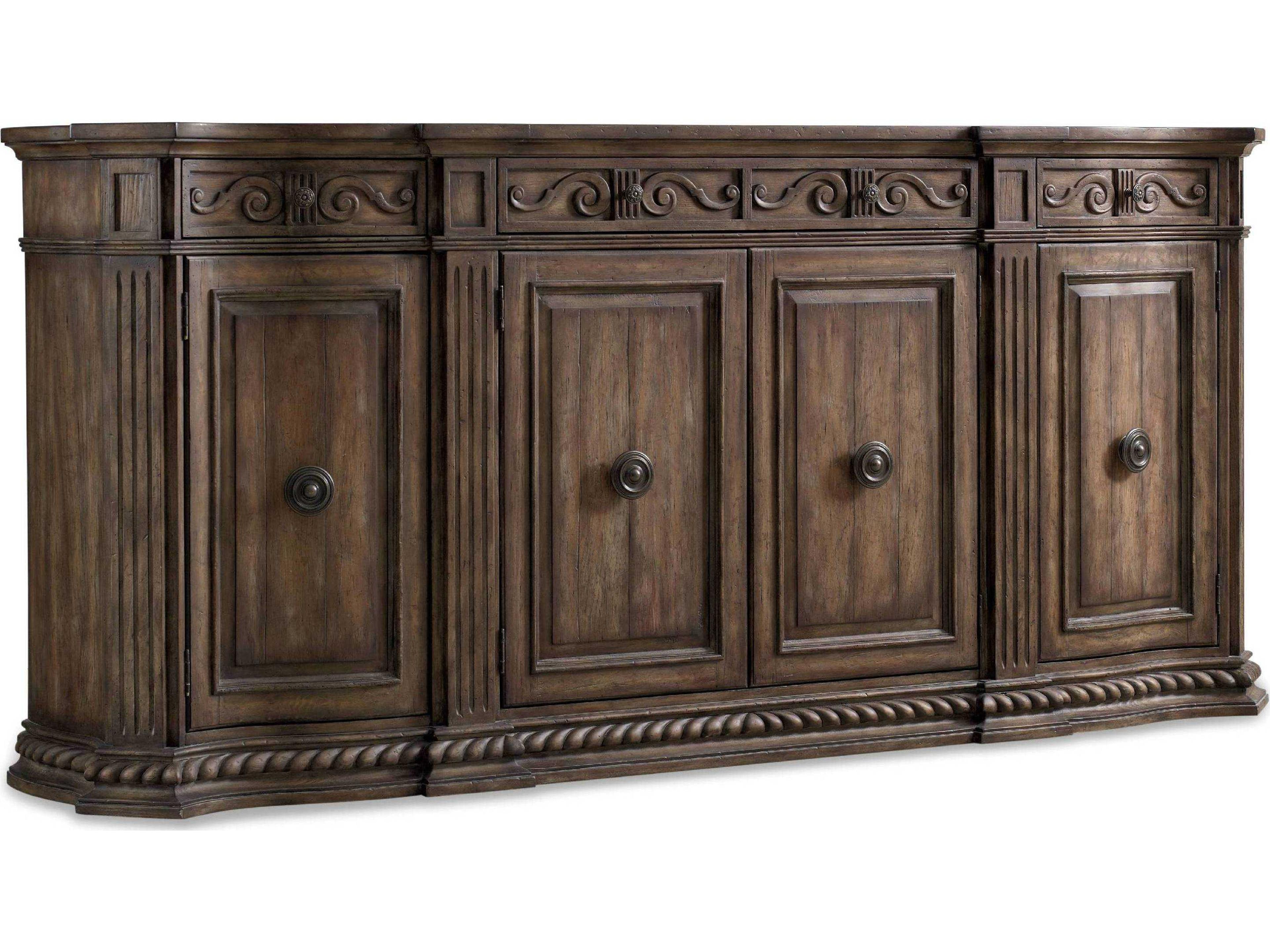 Hooker Furniture Rhapsody 96" Ash Wood Walnut Colored Rustic Finish Credenza Sideboard