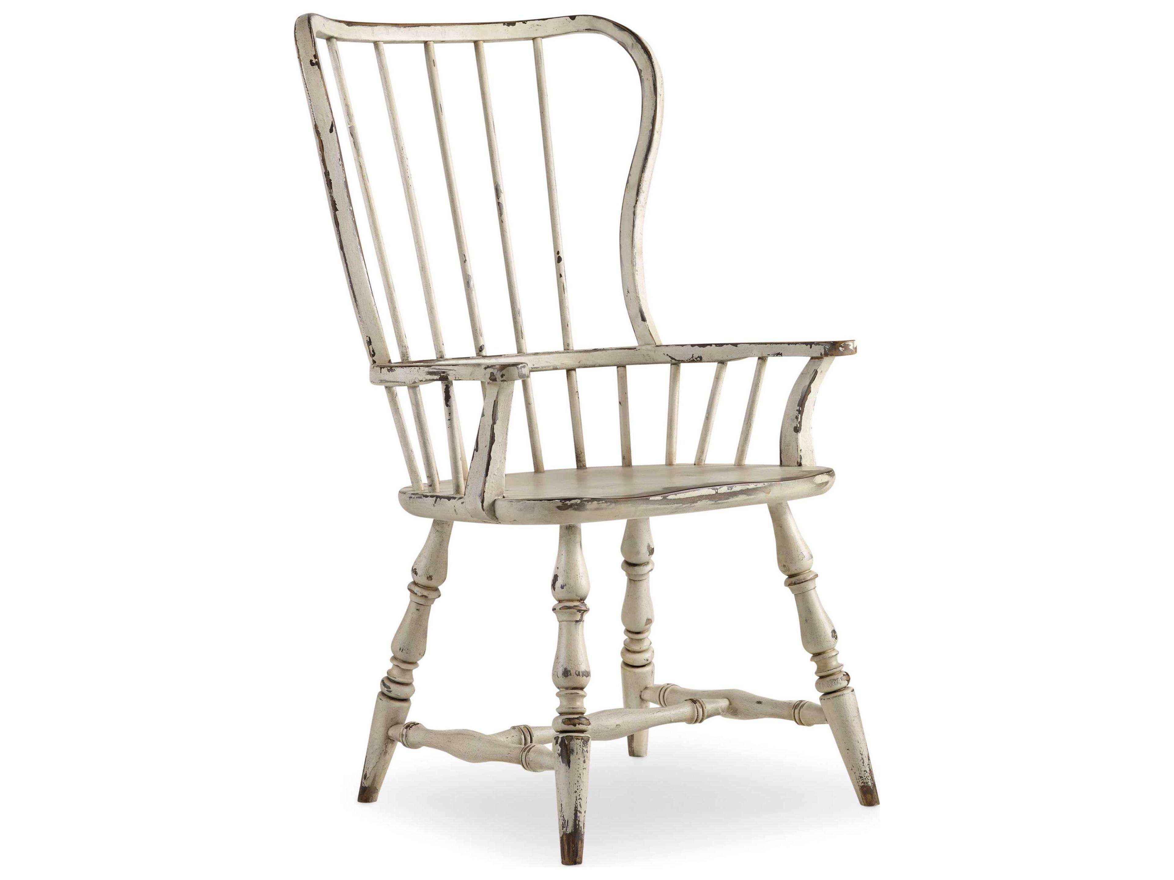 Hooker Furniture Sanctuary Birch Wood White Arm Dining Chair