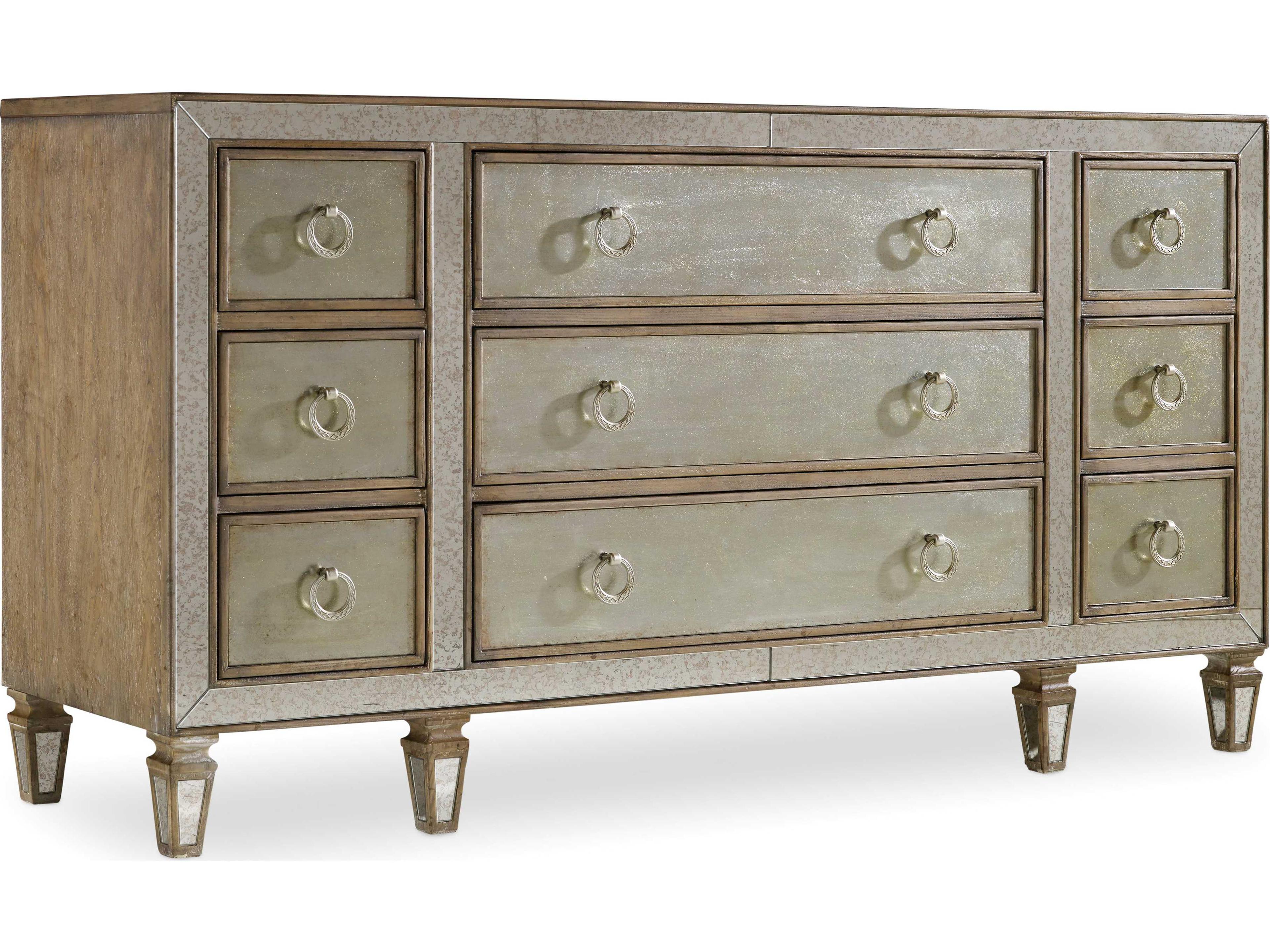 Luxecor Heritage 9-Drawers Silver Hardwood Dresser