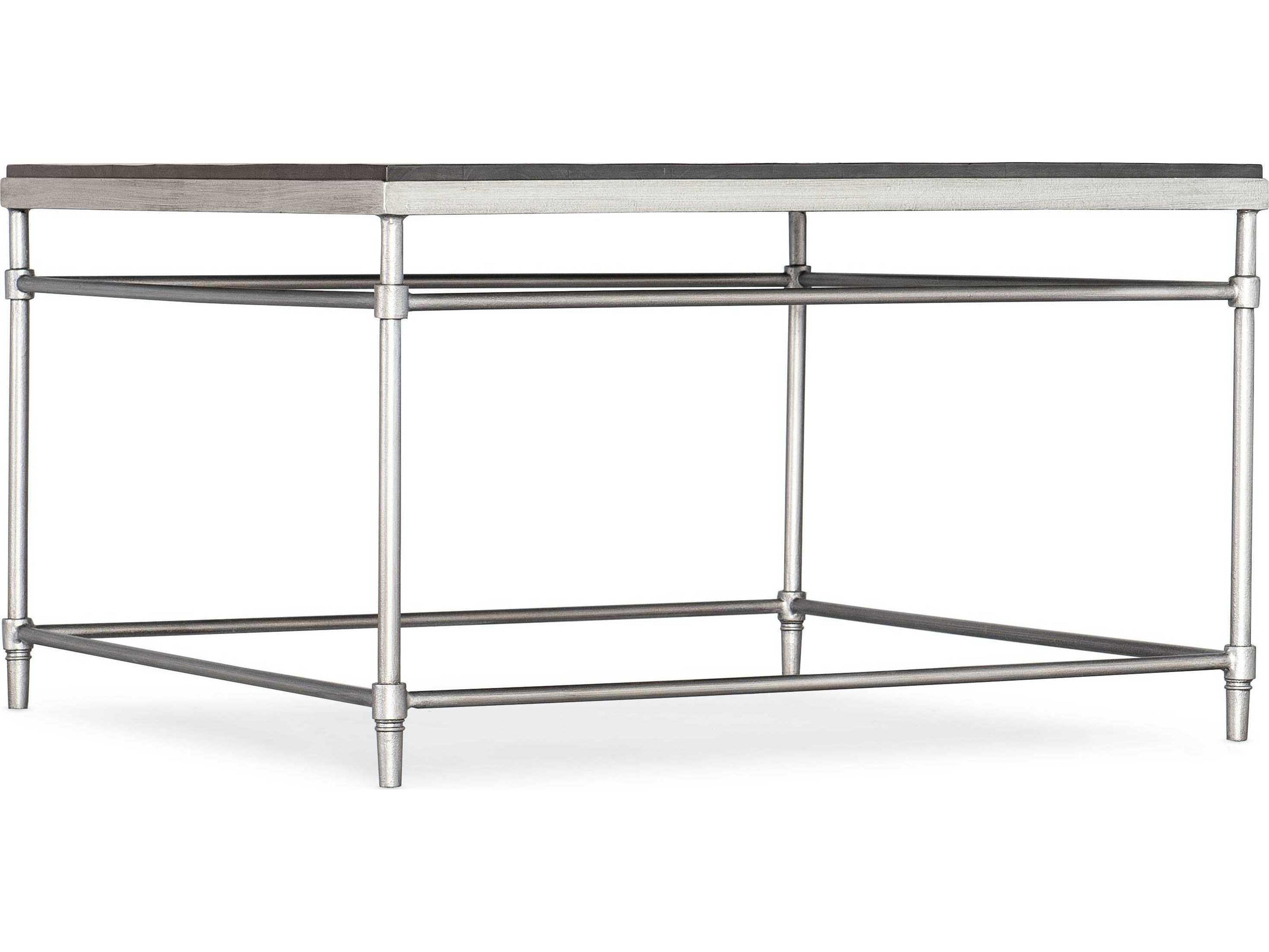 Hooker Furniture St Armand Square Wood Black Brushed Silver Cocktail Table