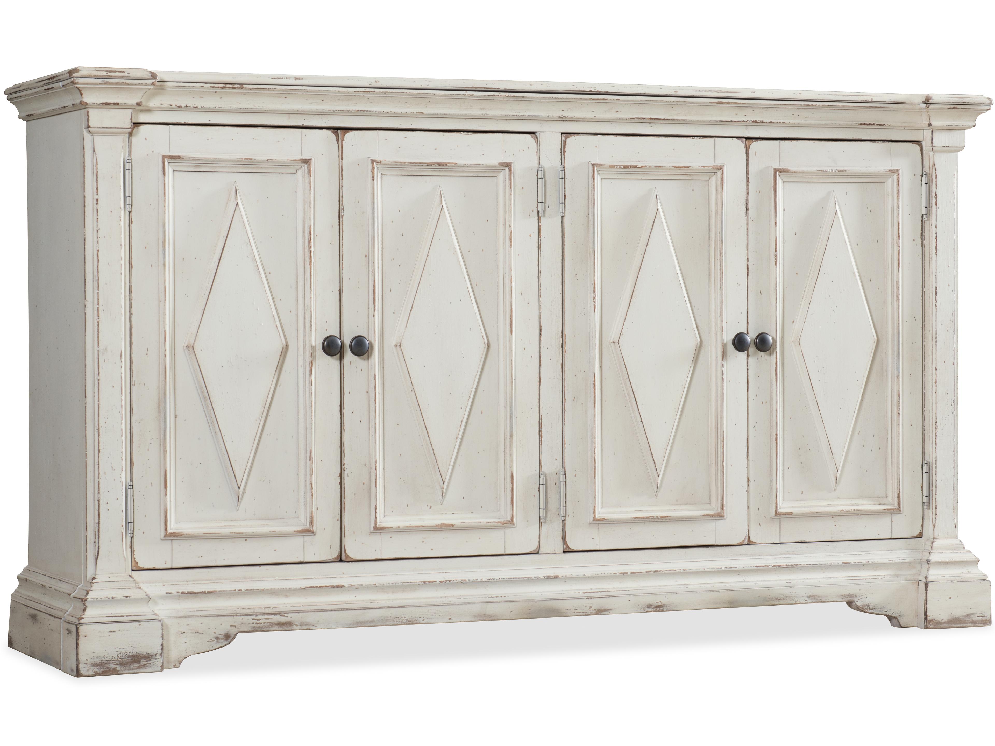 Luxecor Heritage 64" Rubberwood Distressed White Sideboard