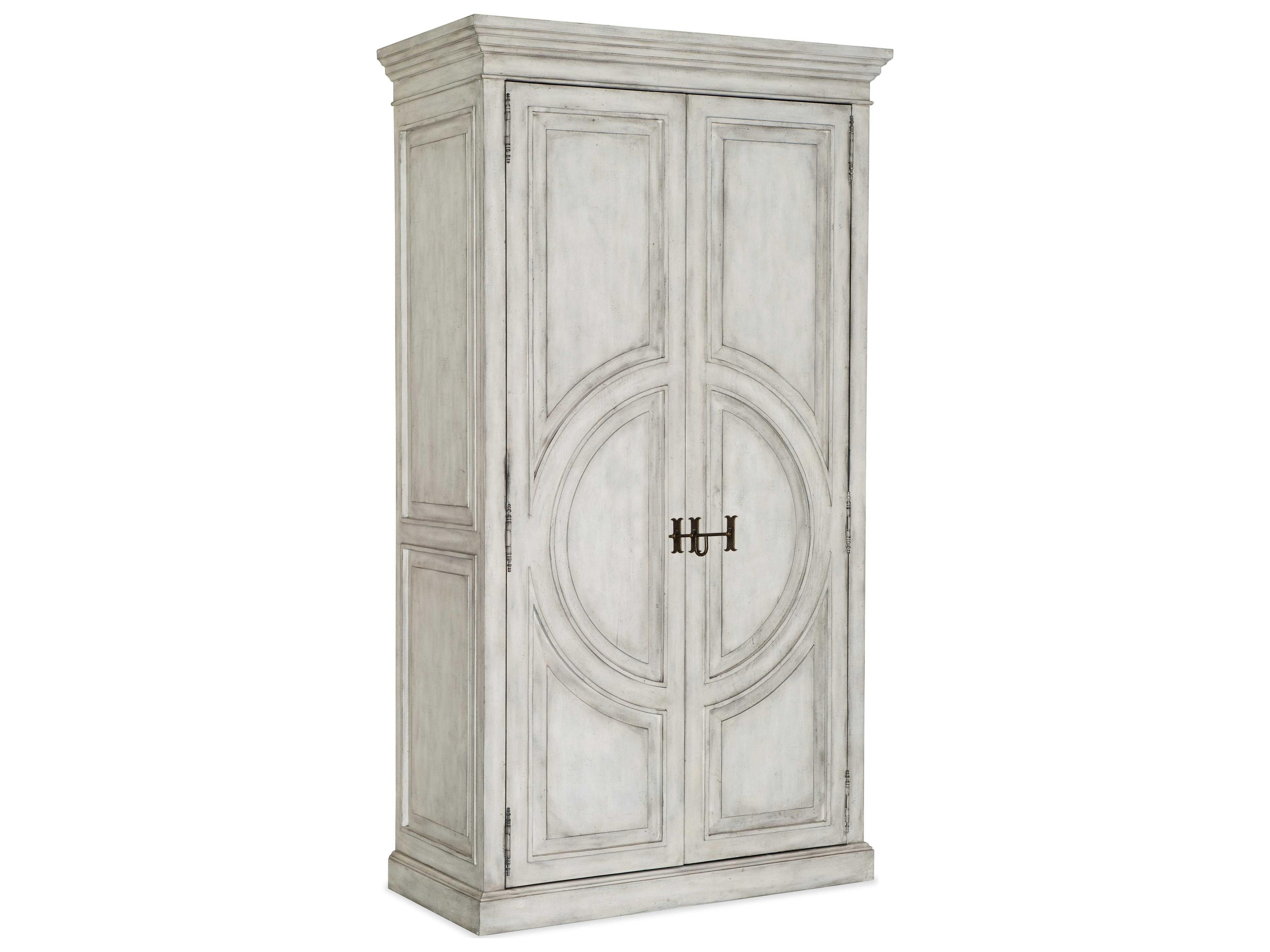 Hooker Furniture Boheme Whitewash Merino Blue Poplar Wood Wardrobe Armoire