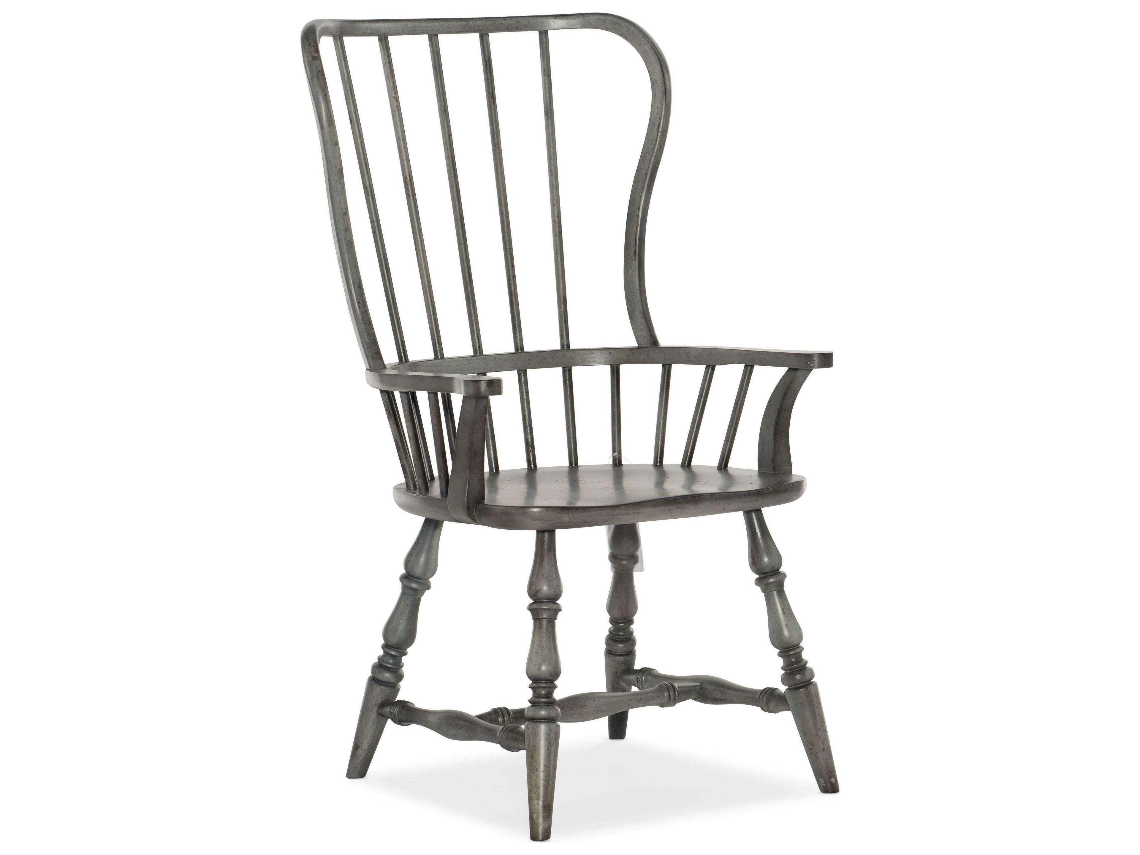 Hooker Furniture Ciao Bella Poplar Wood Gray Arm Dining Chair