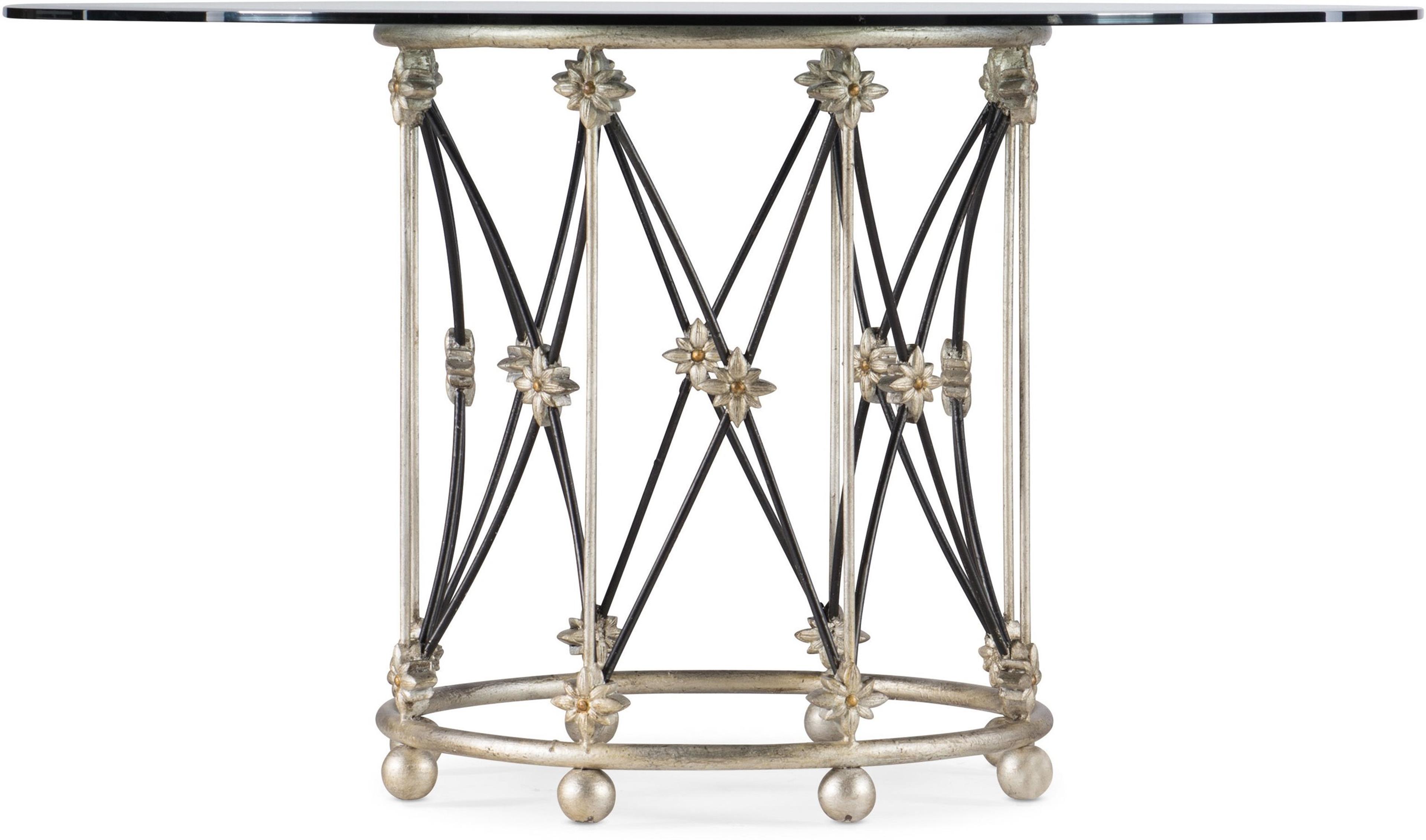 Hooker Furniture Sanctuary 2 Round Glass Silver Dining Table