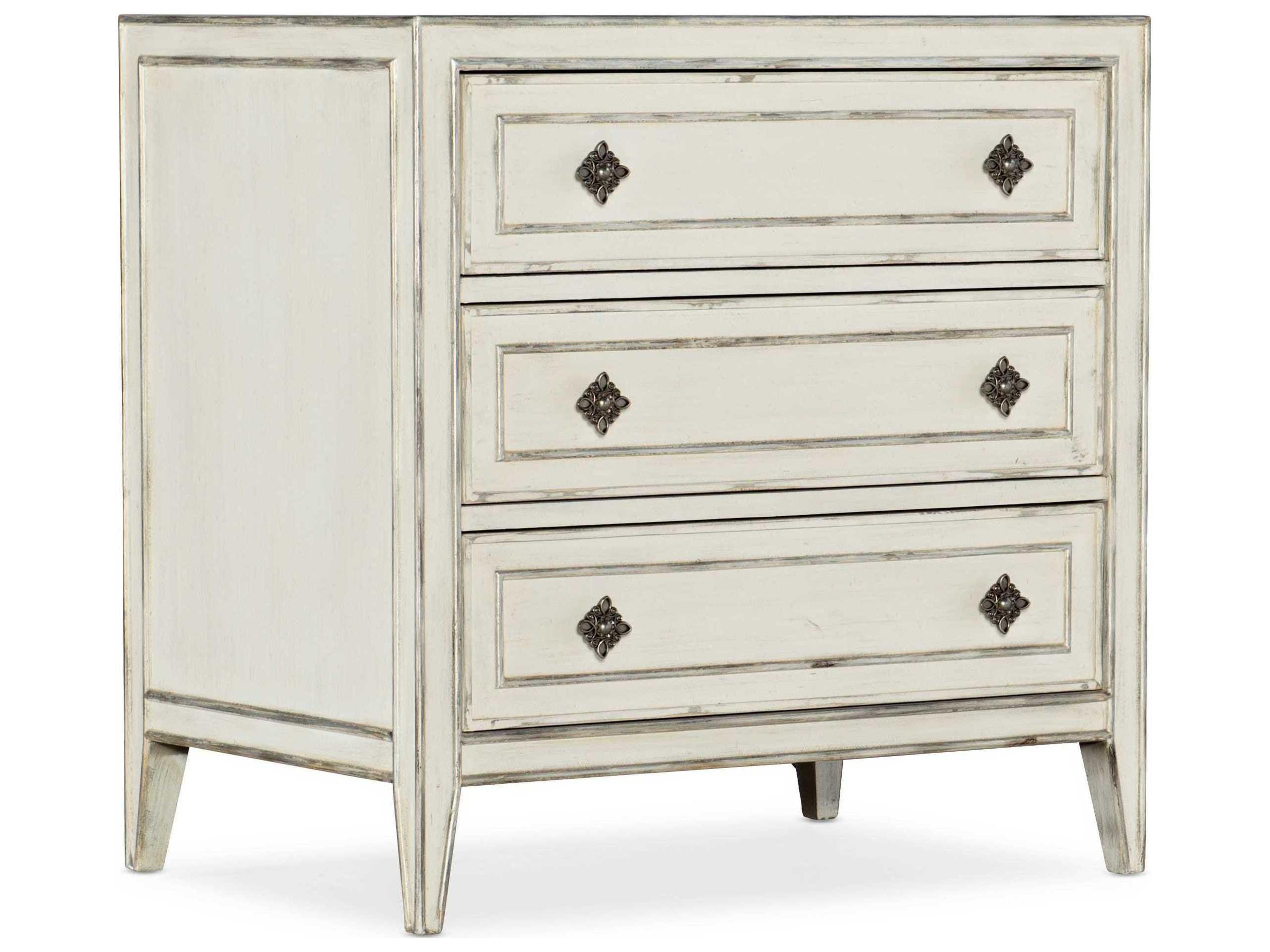 Hooker Furniture Sanctuary Anastasie 3-Drawers White Hardwood Nightstand