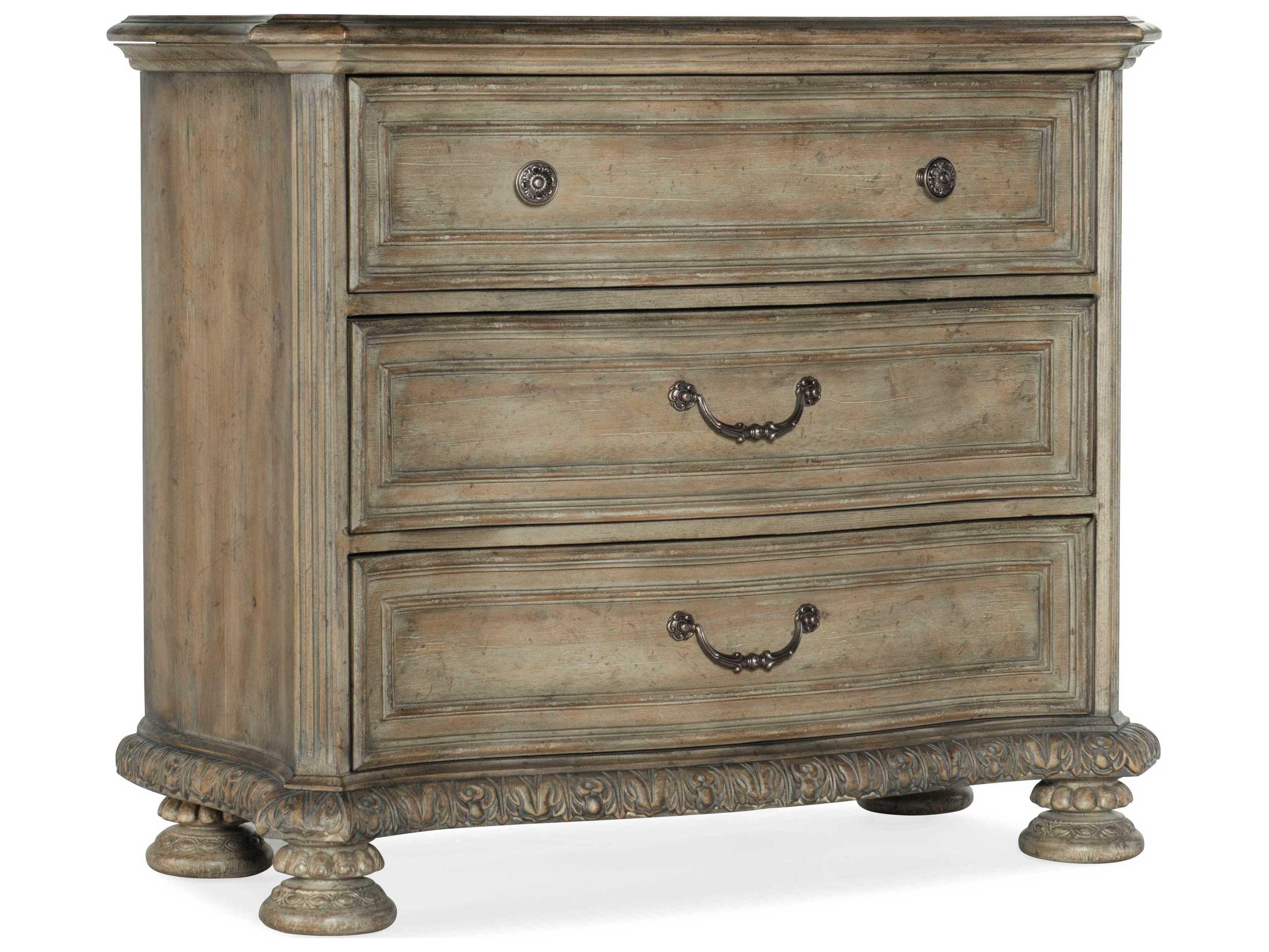 Hooker Furniture Castella 3-Drawers Brown Ash Wood Chest Nightstand