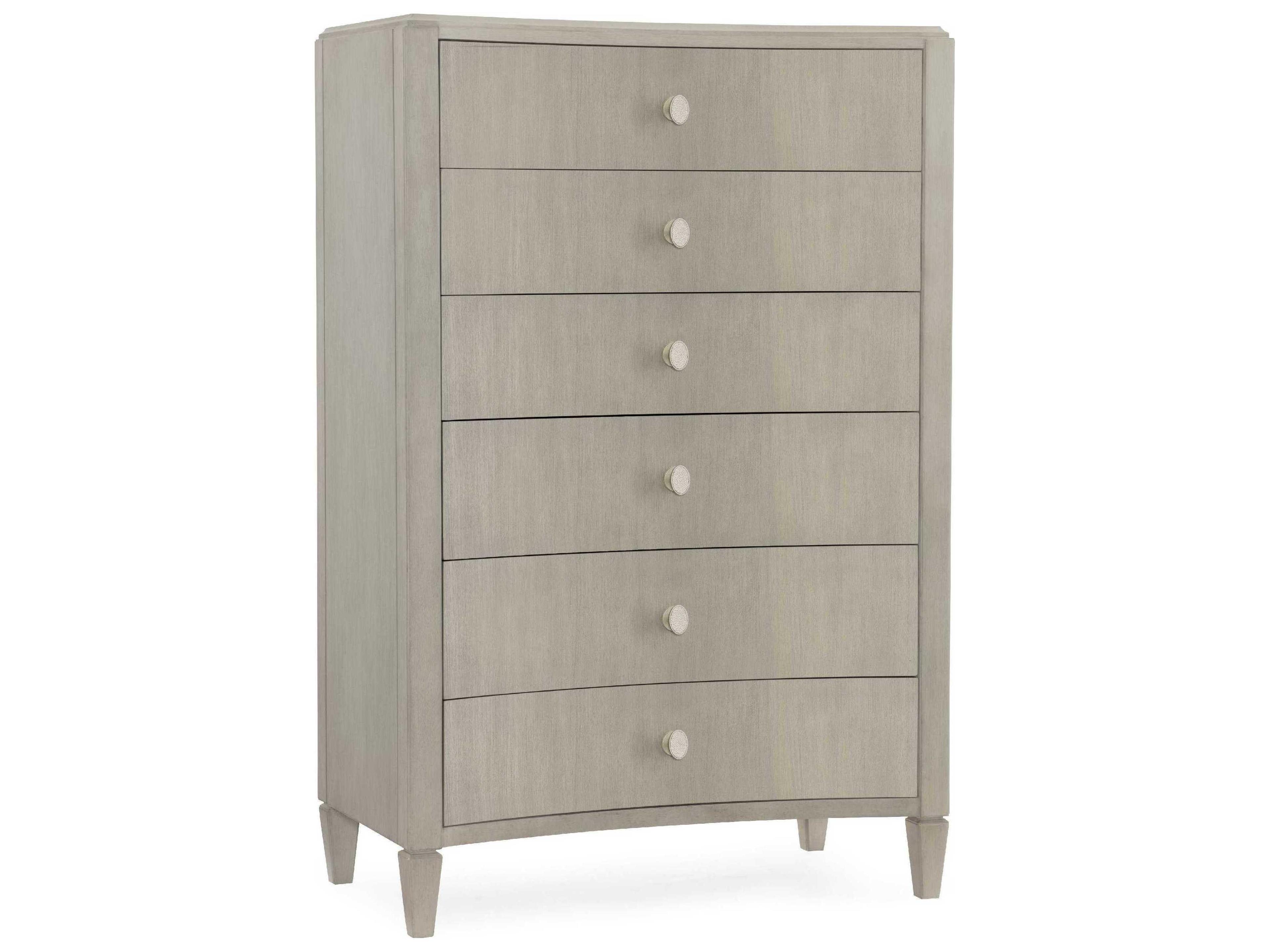 Hooker Furniture Elixir 6-Drawers Serene Gray Beige Rubberwood Accent Chest
