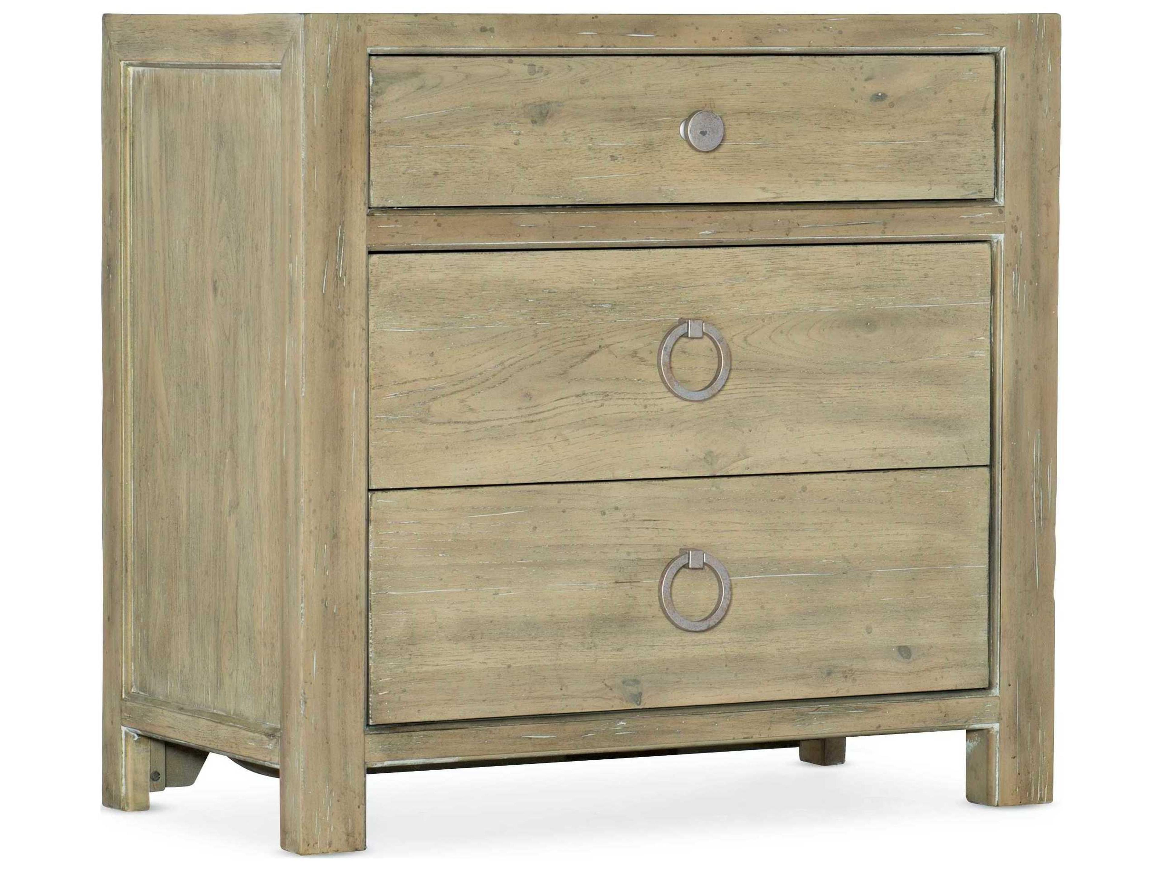 Hooker Furniture Surfrider 3-Drawers Beige Cedar Wood Nightstand