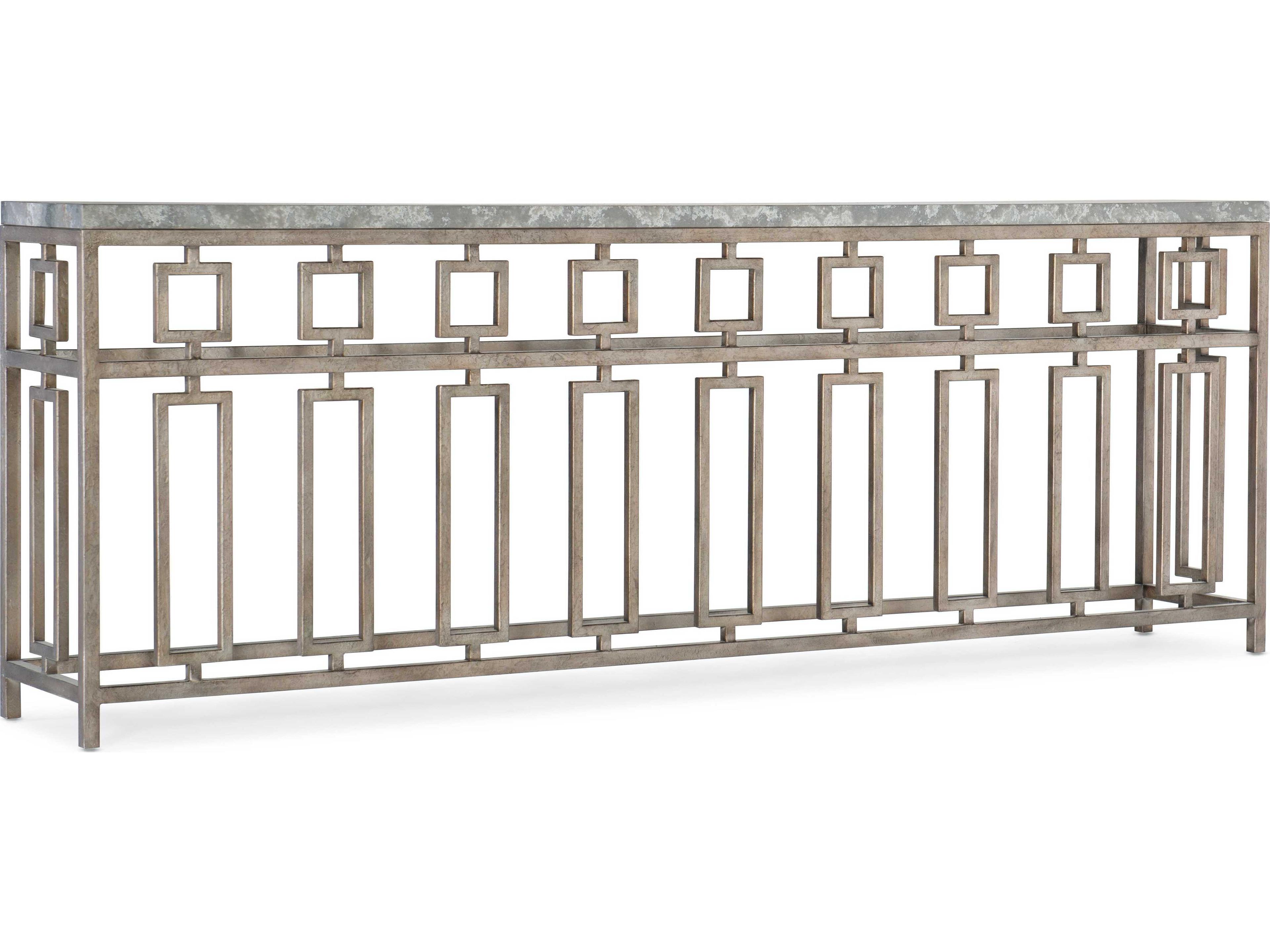 Hooker Furniture Alfresco Lapilli Rectangular Stone Silvers Console Table