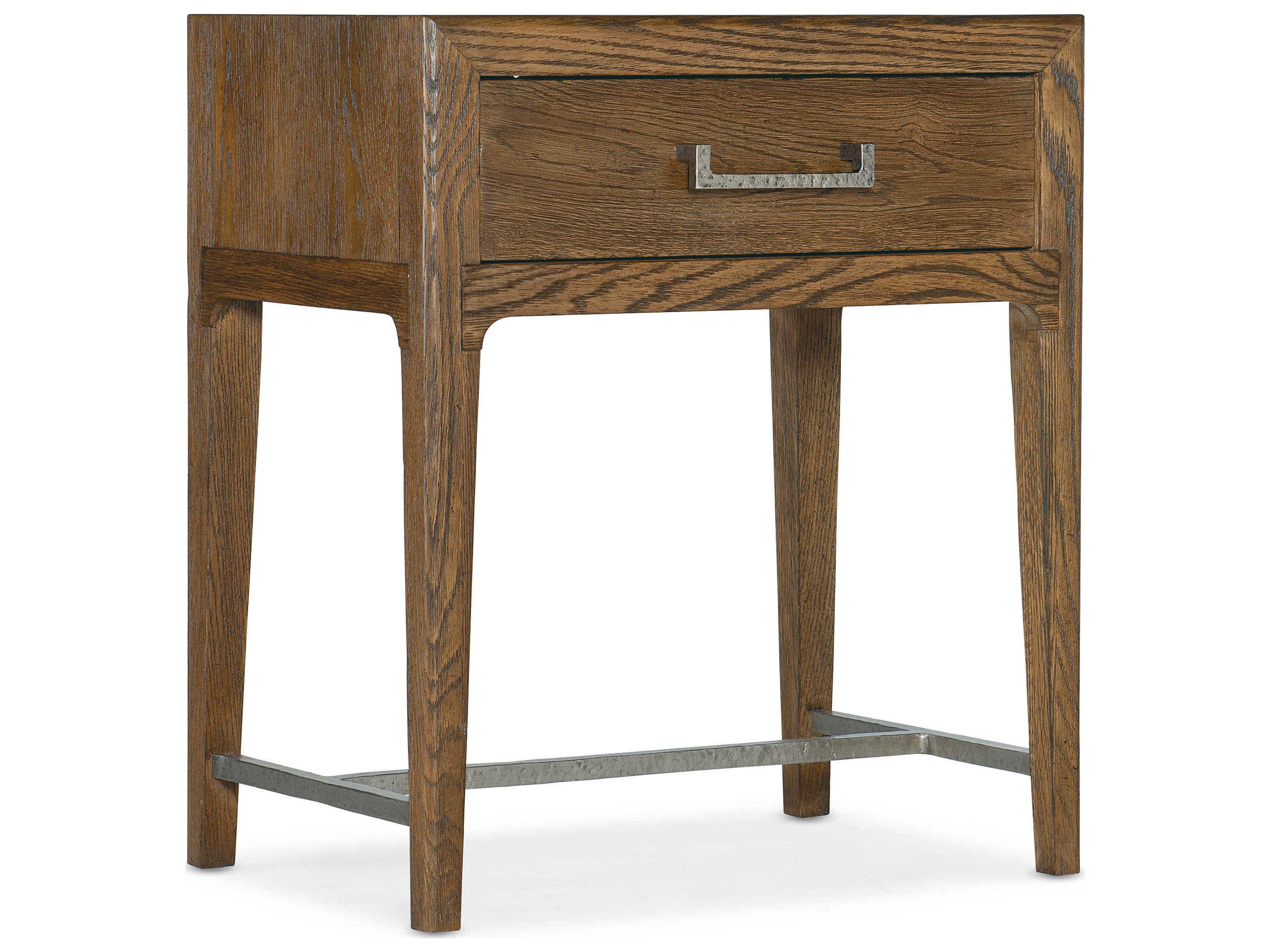 Hooker Furniture Chapman 1-Drawer Brown Oak Wood Nightstand