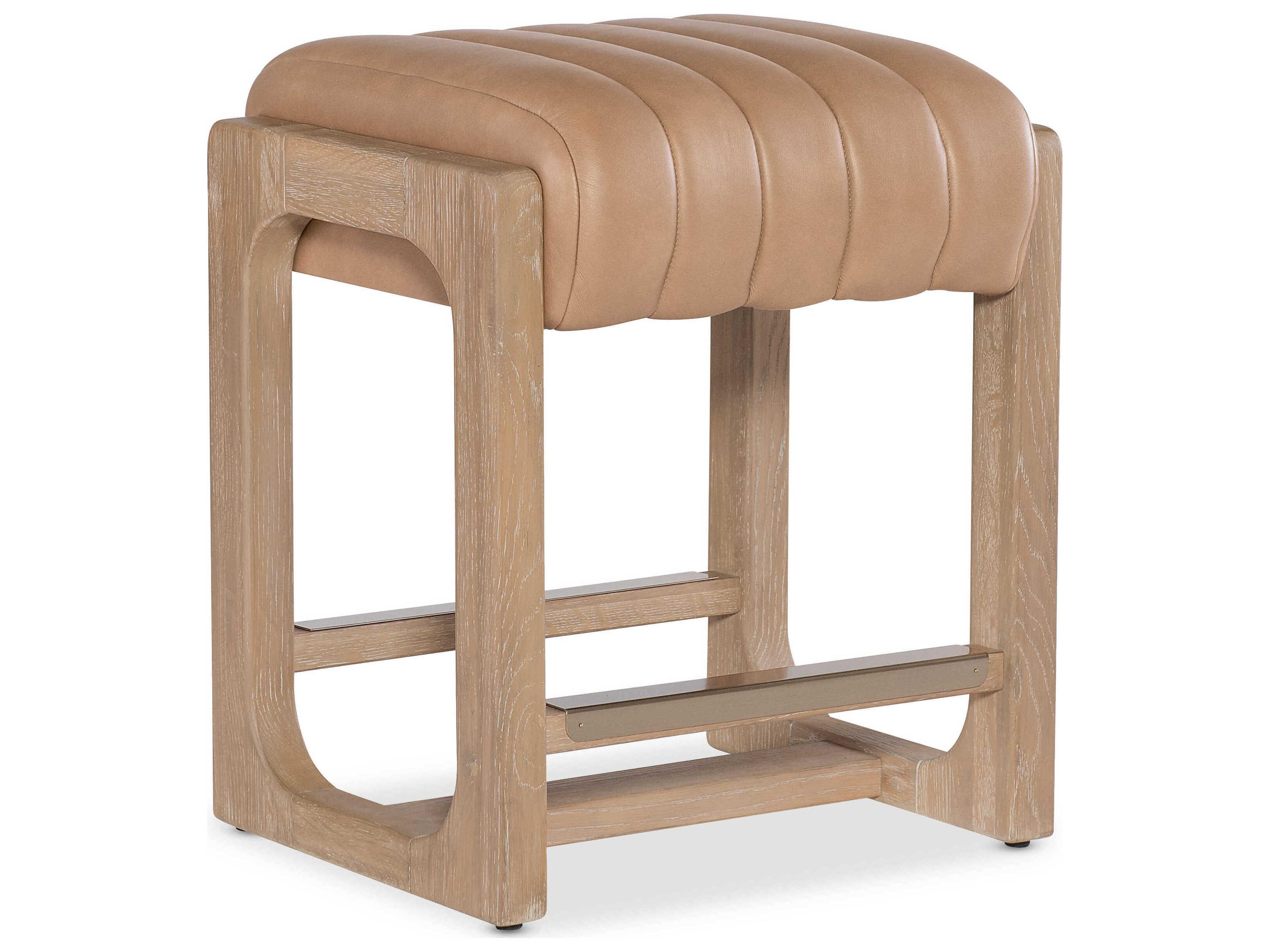 Hooker Furniture Banyon Bay Desert Oak Leather Wood Counter Stool