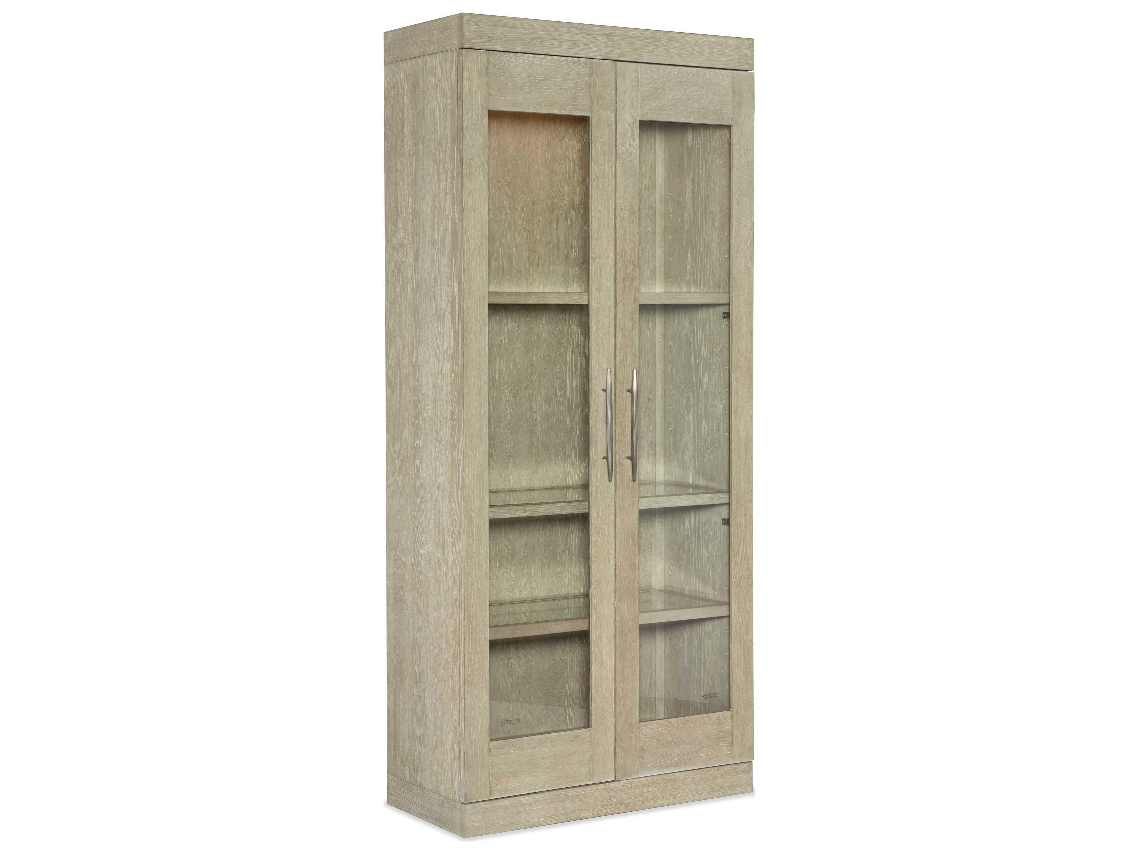 Hooker Furniture Cascade Oak Wood Terrain Champagne Display Cabinet
