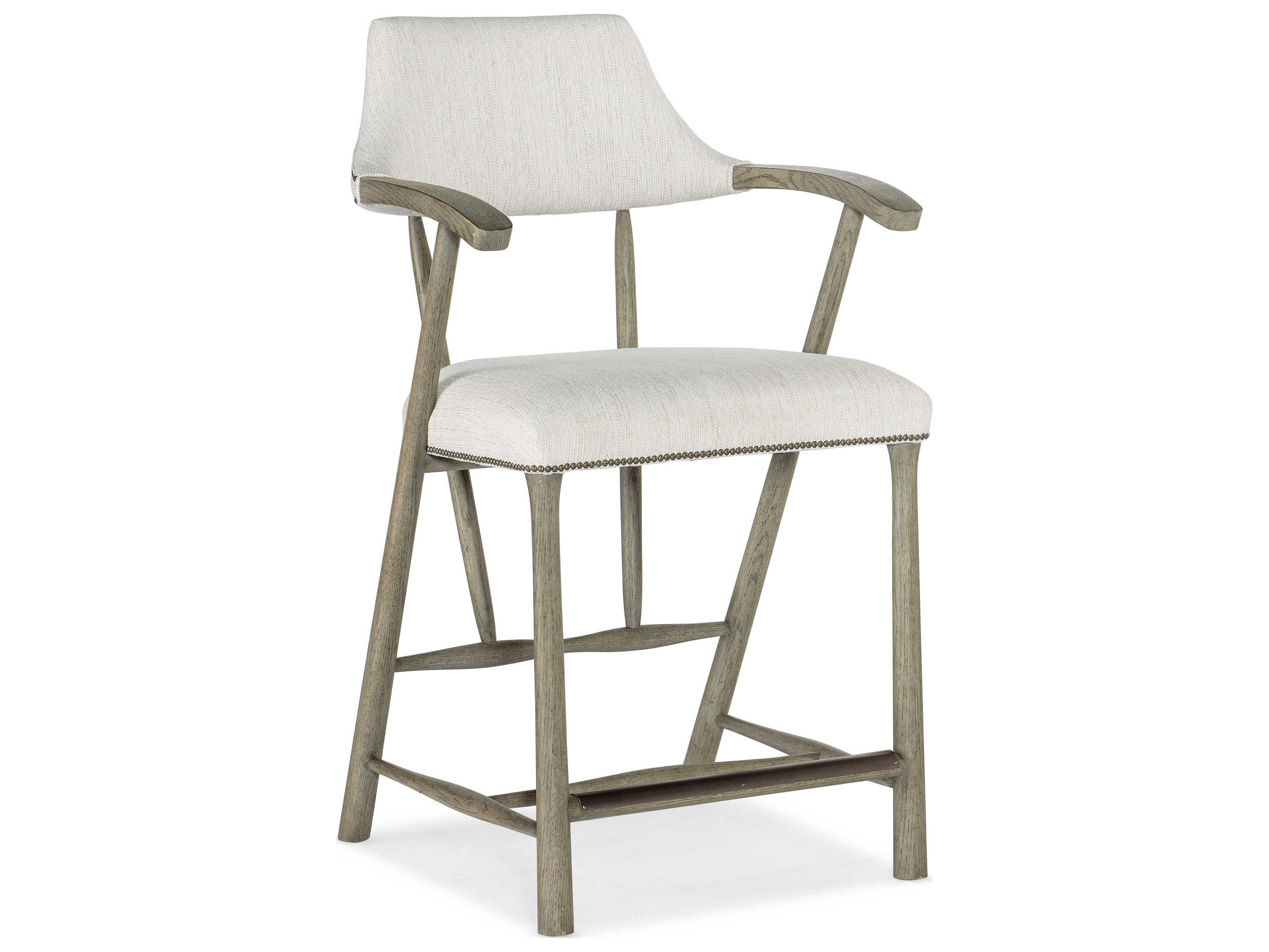 Hooker Furniture Linville Falls Upholstered Solid Wood Remington Porcelain Counter Stool