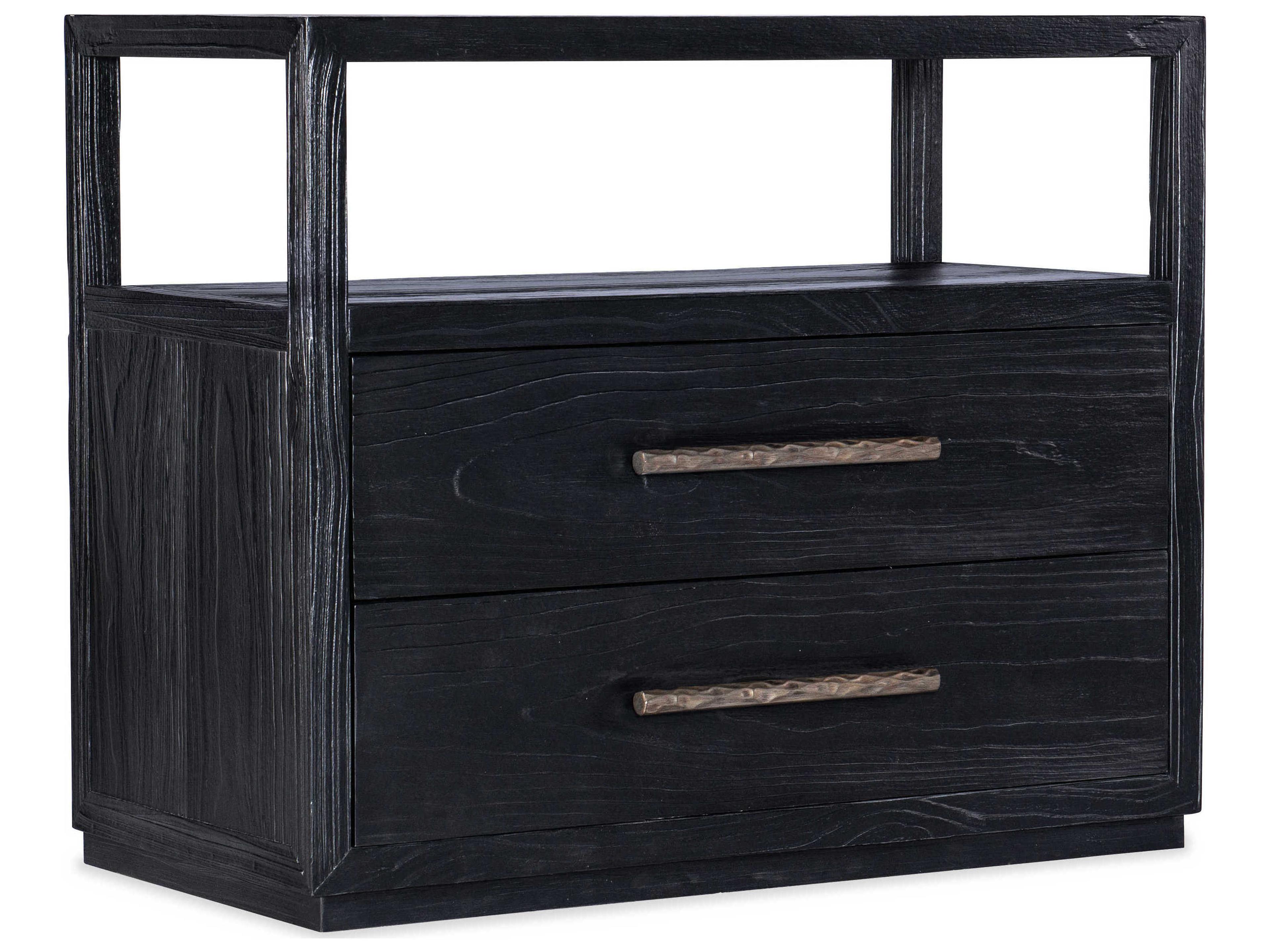Hooker Furniture Linville Falls Shou Sugi Ban 2-Drawers Pine Wood Nightstand