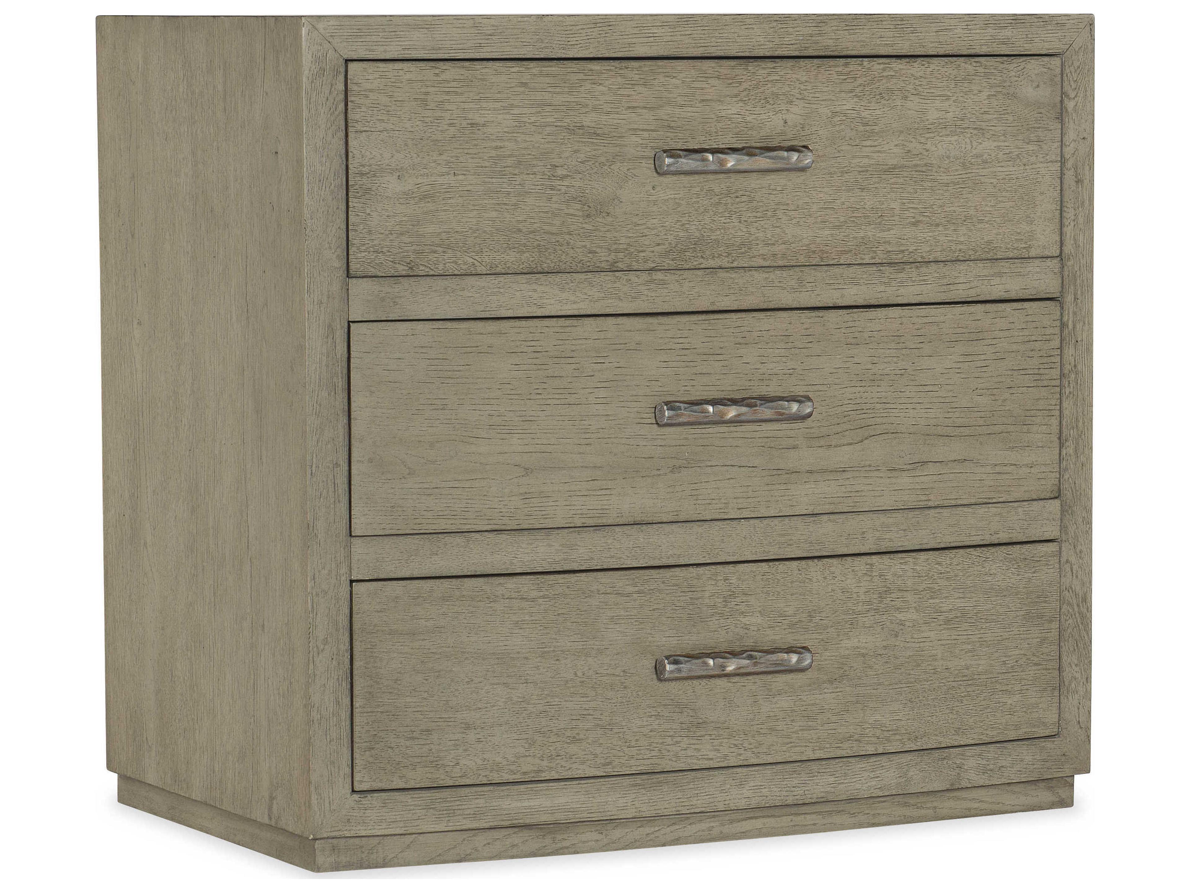Hooker Furniture Linville Falls Ashford 3-Drawers Gray Oak Wood Nightstand