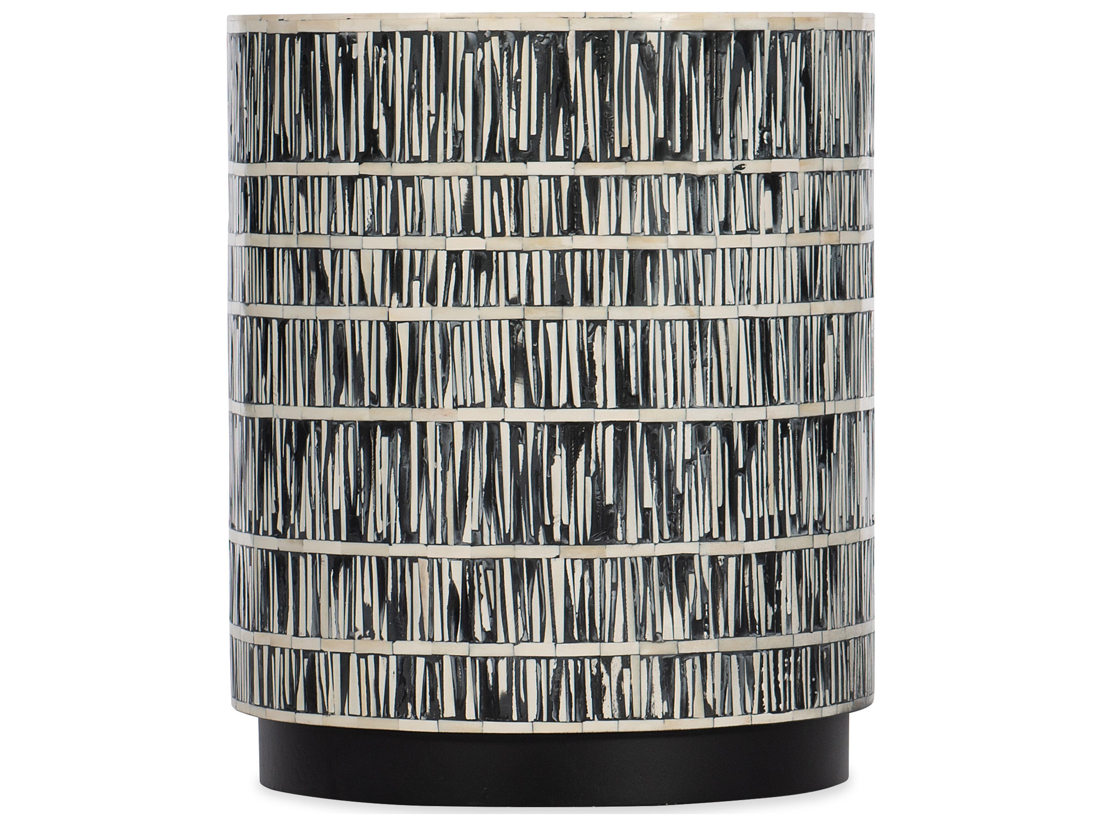 Hooker Furniture Melange Round White Bone Black End Table