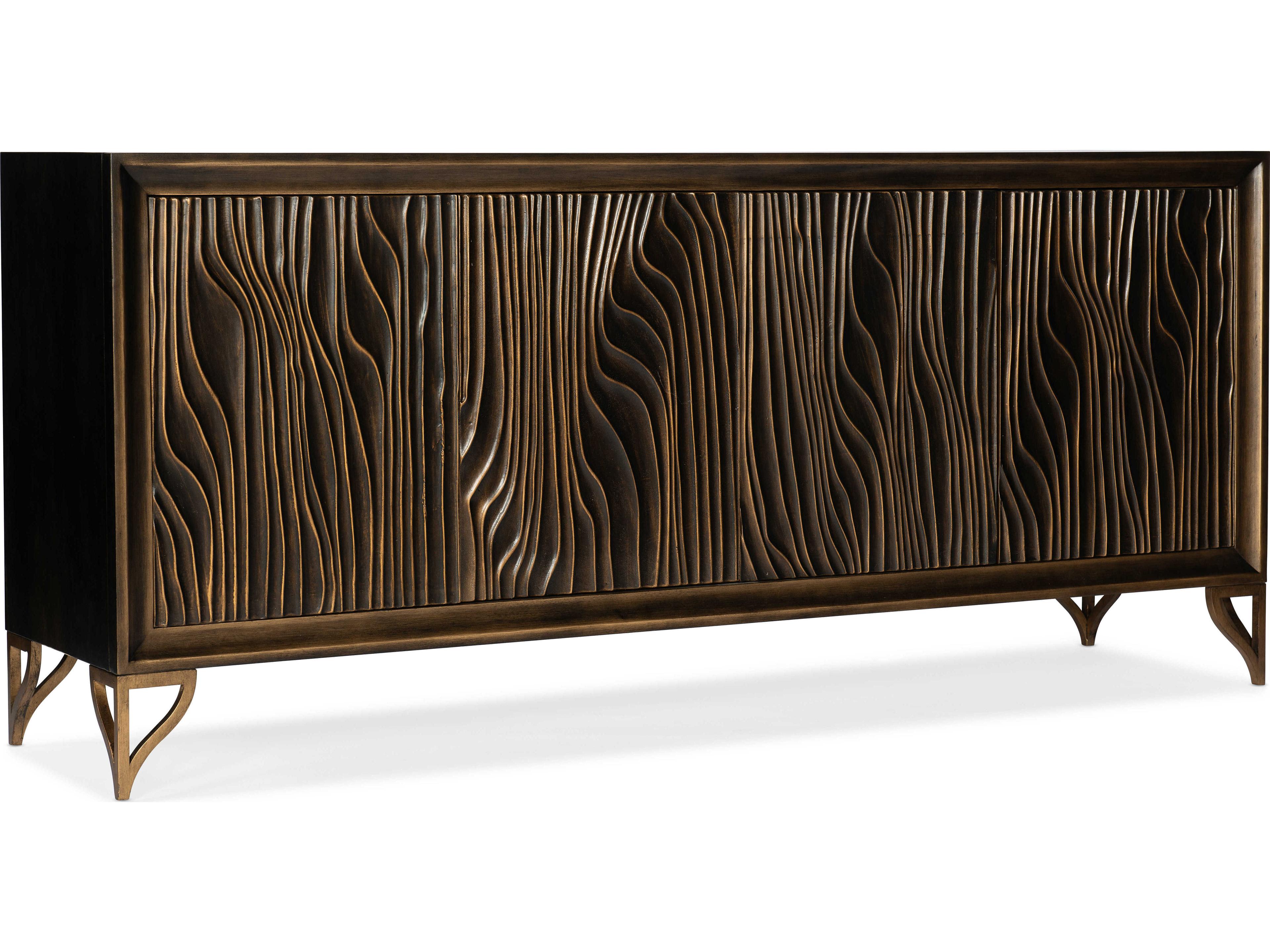 Hooker Furniture Melange Mountgomery 76" Maple Wood Dark Credenza Sideboard