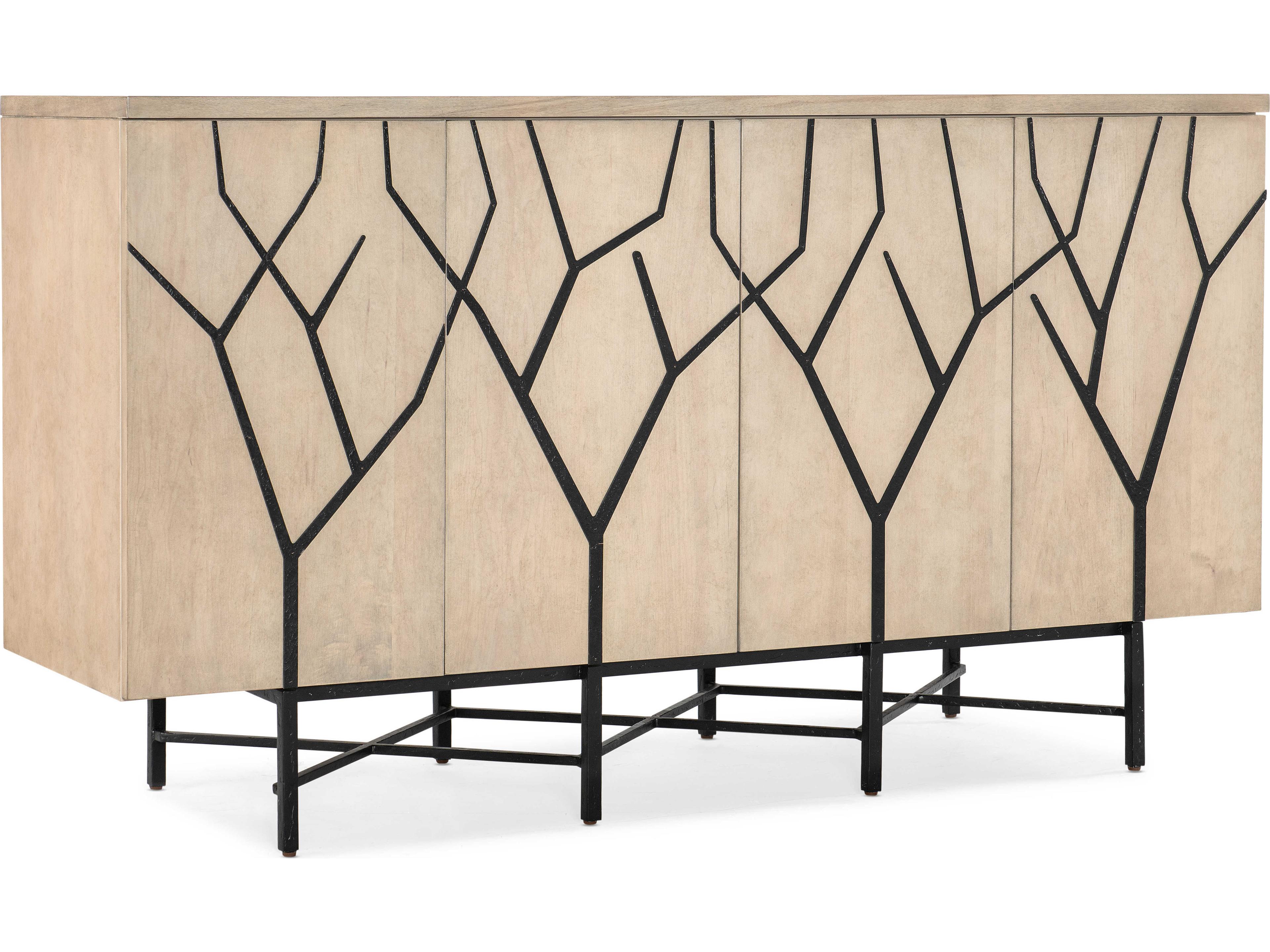 Hooker Furniture Melange Branched 75" Maple Wood Light Media Console