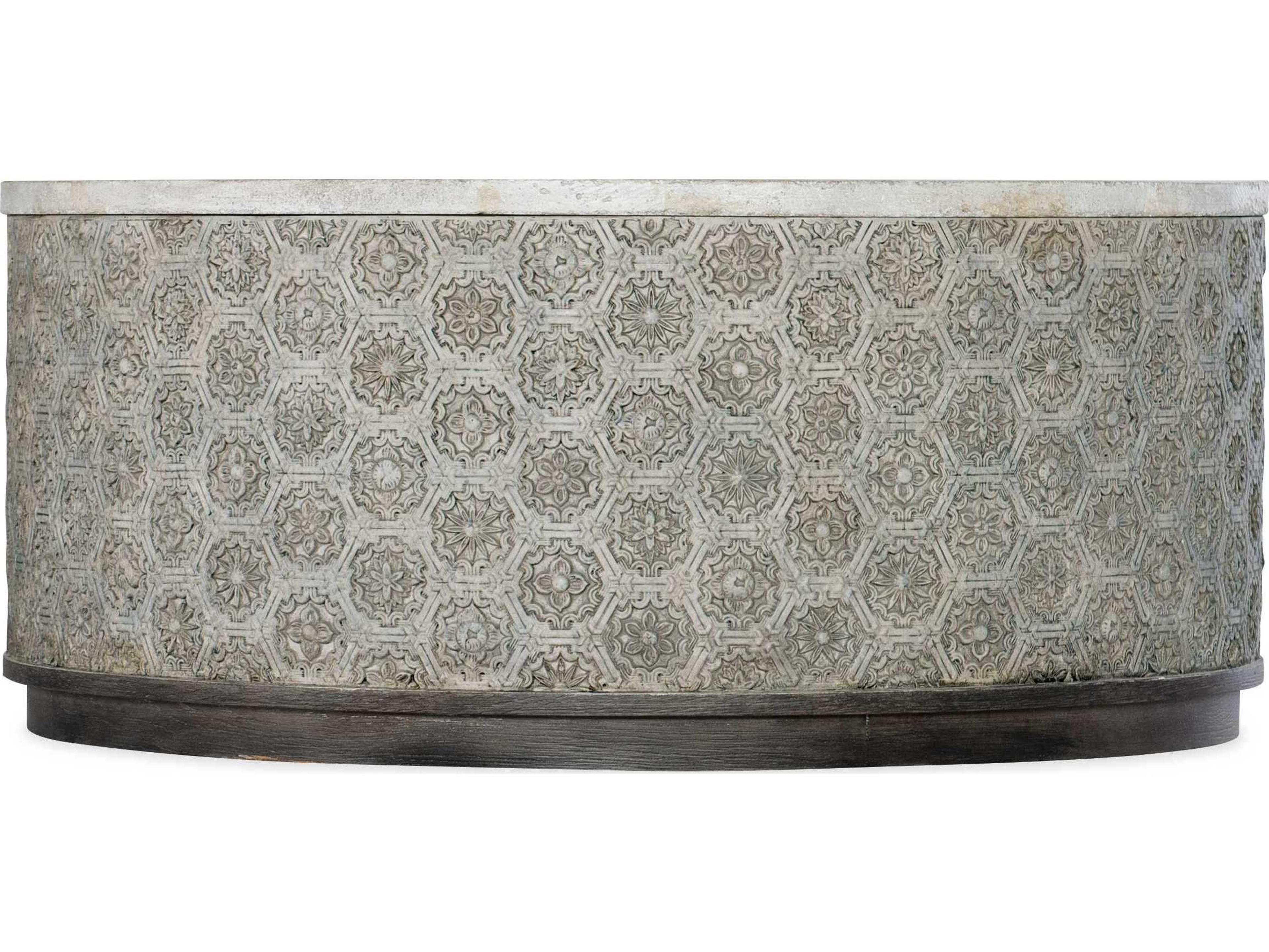 Luxecor Heritage Greystone Round Gray Cocktail Table