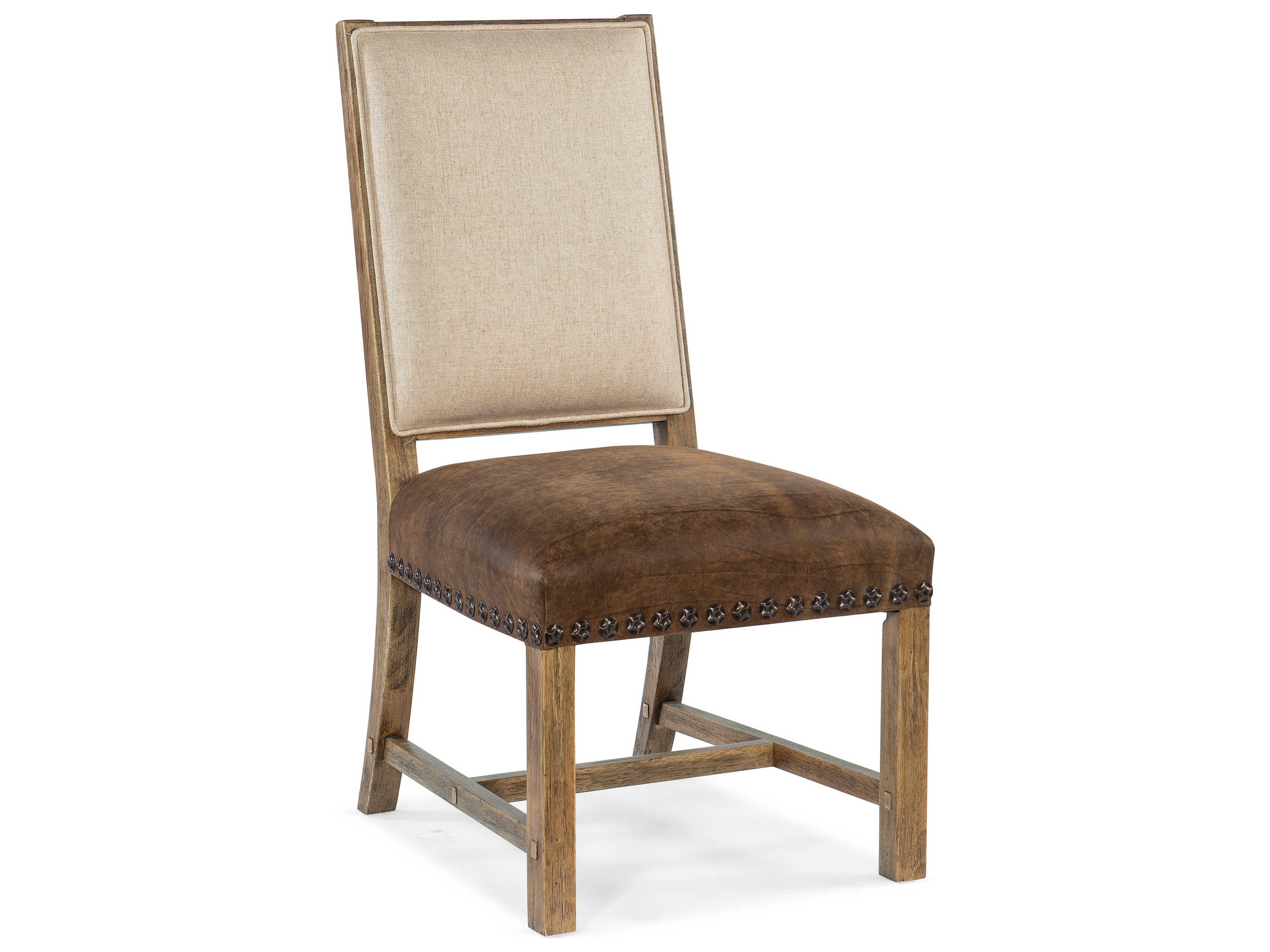Hooker Furniture Big Sky Leather Brown Upholstered Side Dining Chair