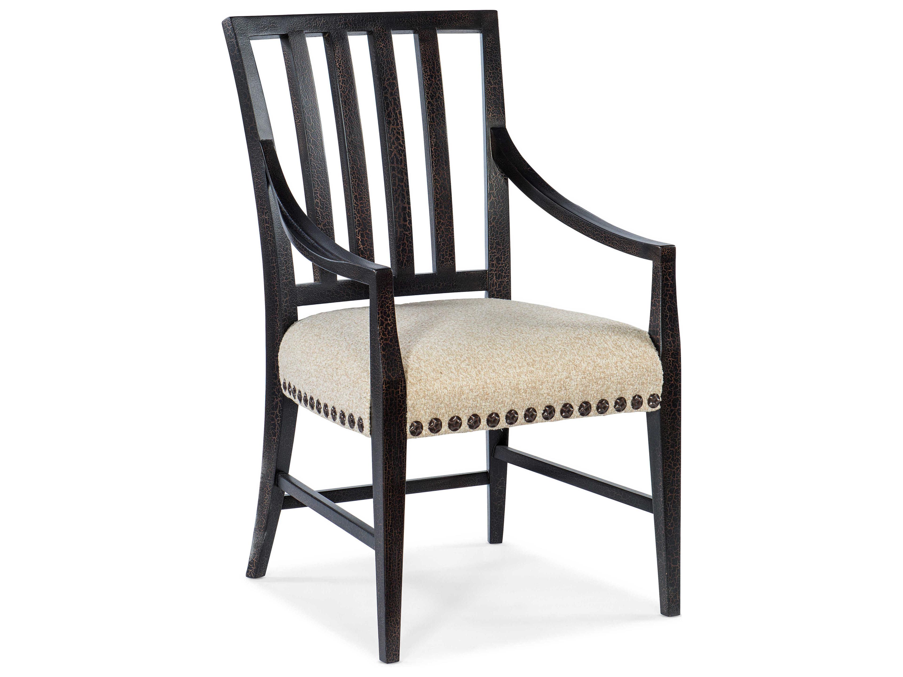 Hooker Furniture Big Sky Black Upholstered Arm Dining Chair