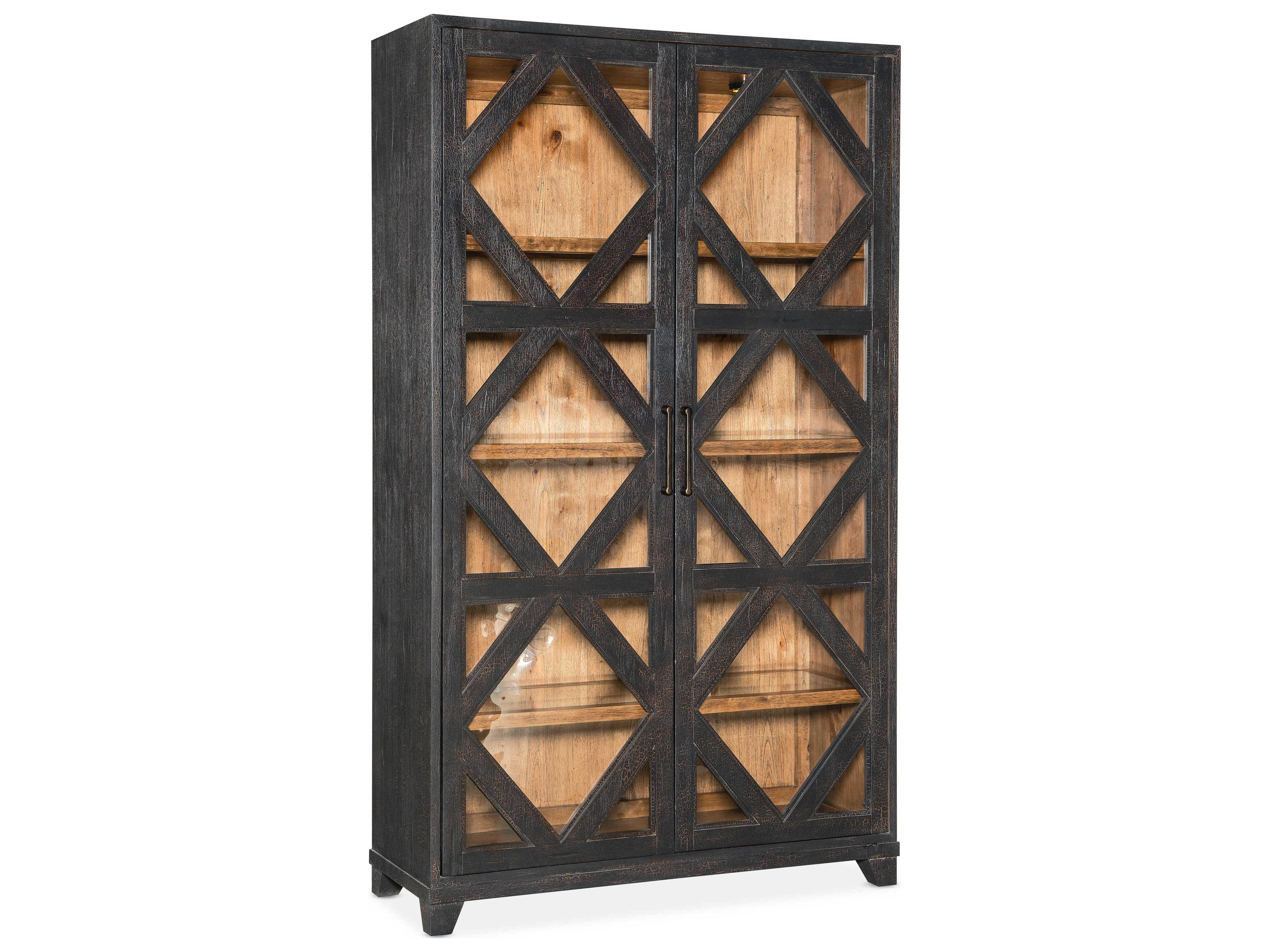 Hooker Furniture Big Sky Charred Timber Vintage Natural Display Cabinet