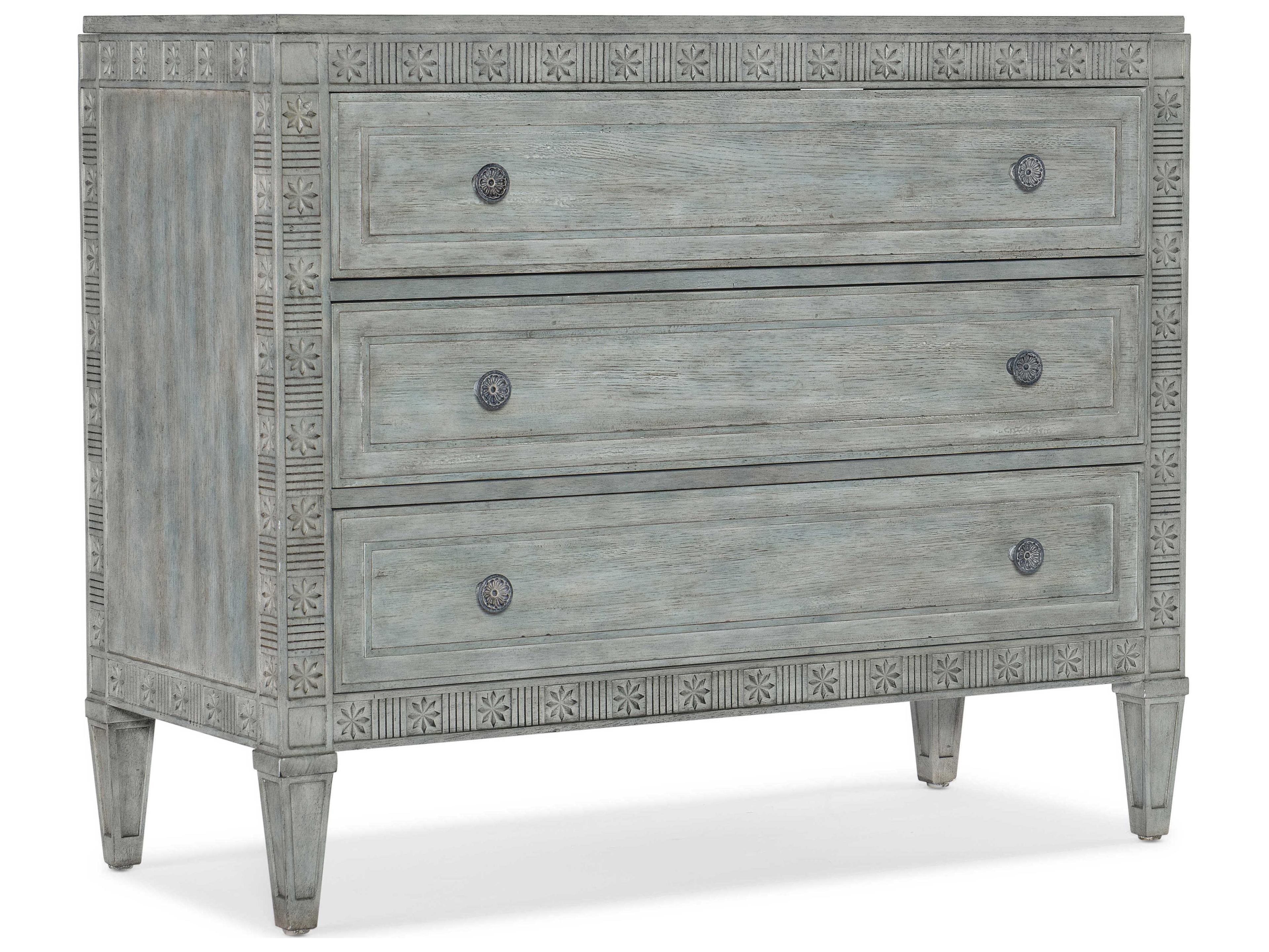 Hooker Furniture Charleston 3-Drawers Waterscape Blue Maple Wood Accent Chest