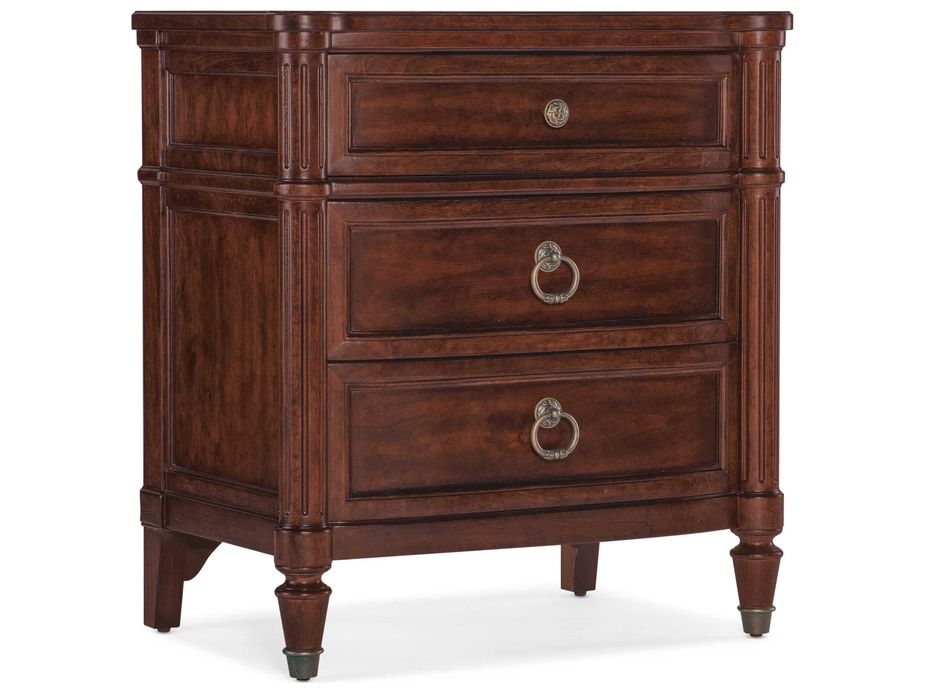 Hooker Furniture Charleston 3-Drawers Maple Wood Nightstand