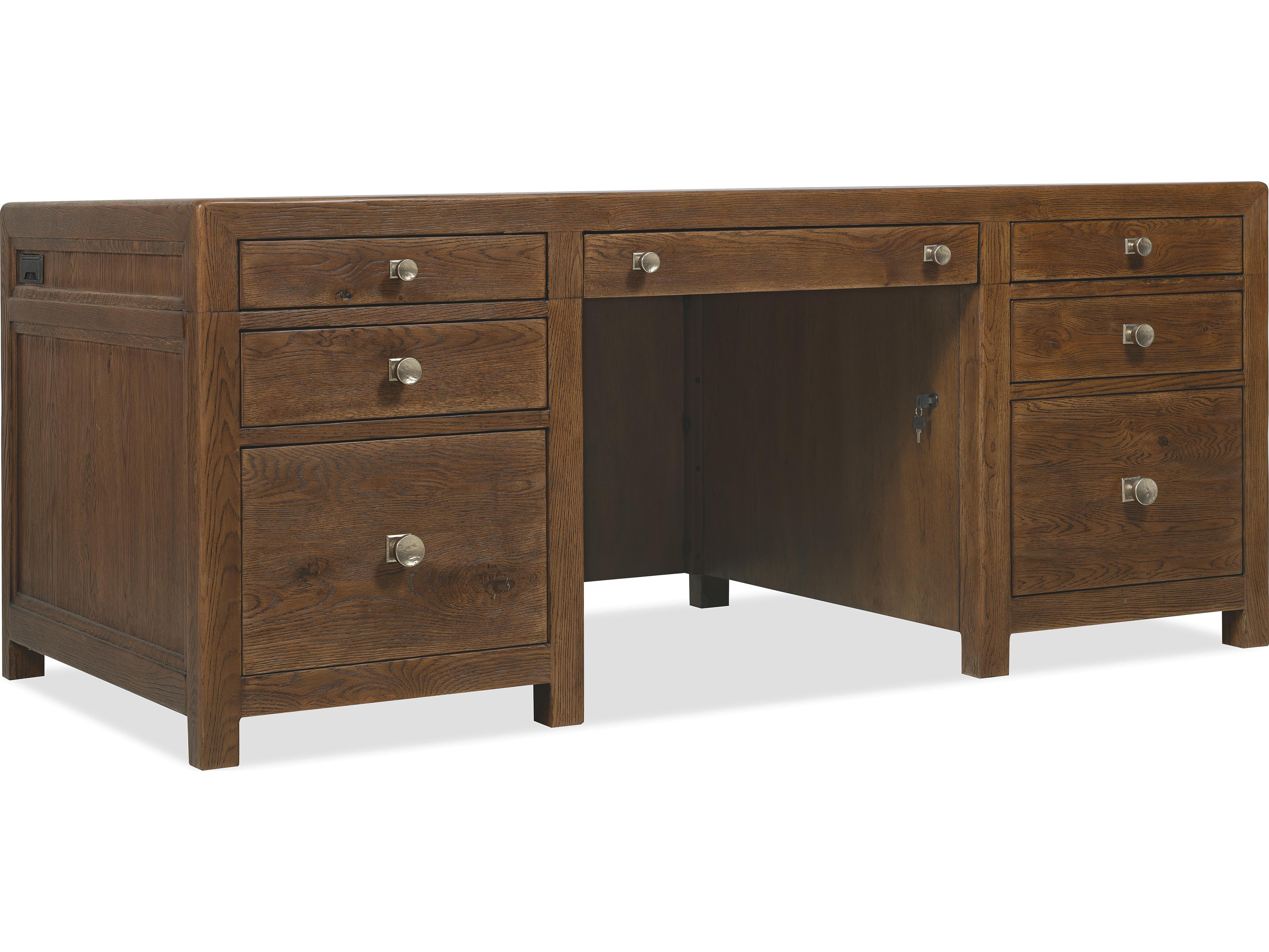 Hooker Furniture Driftwood Medium Wood Executive Desk