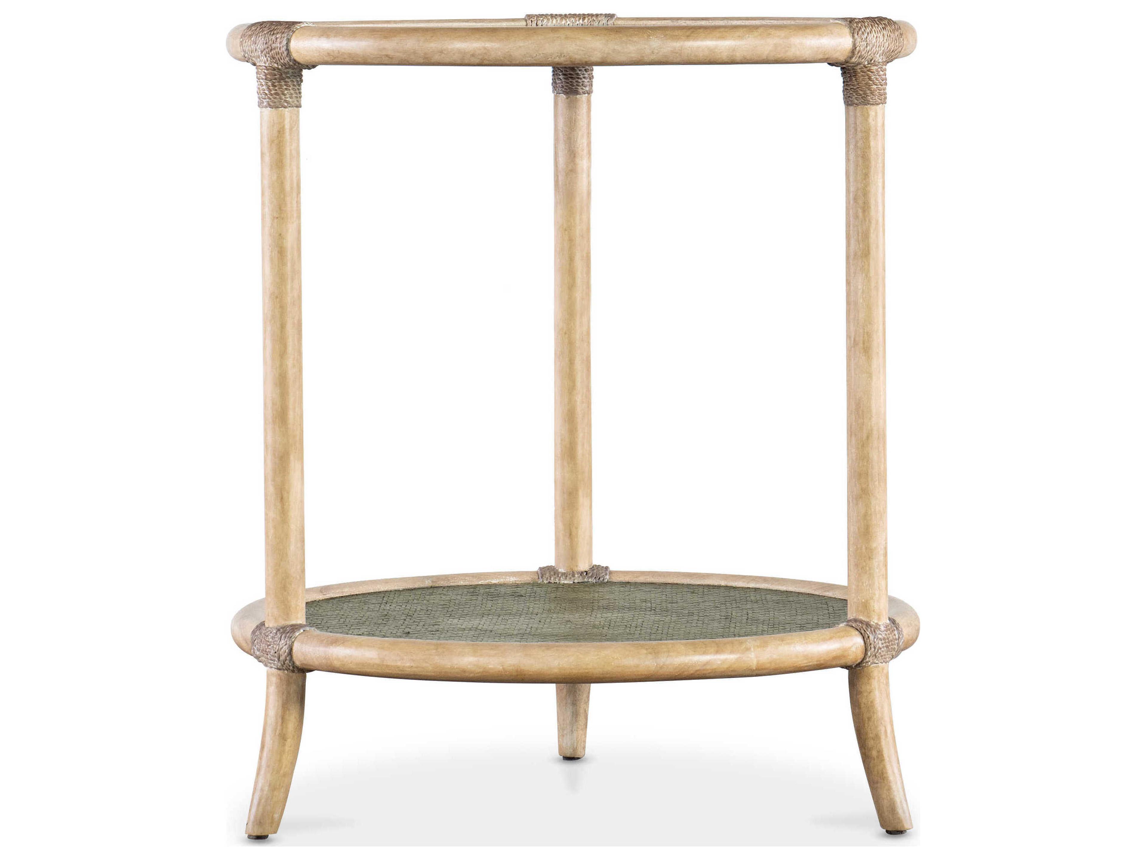 Hooker Furniture Retreat Raffia Round Green Dune End Table