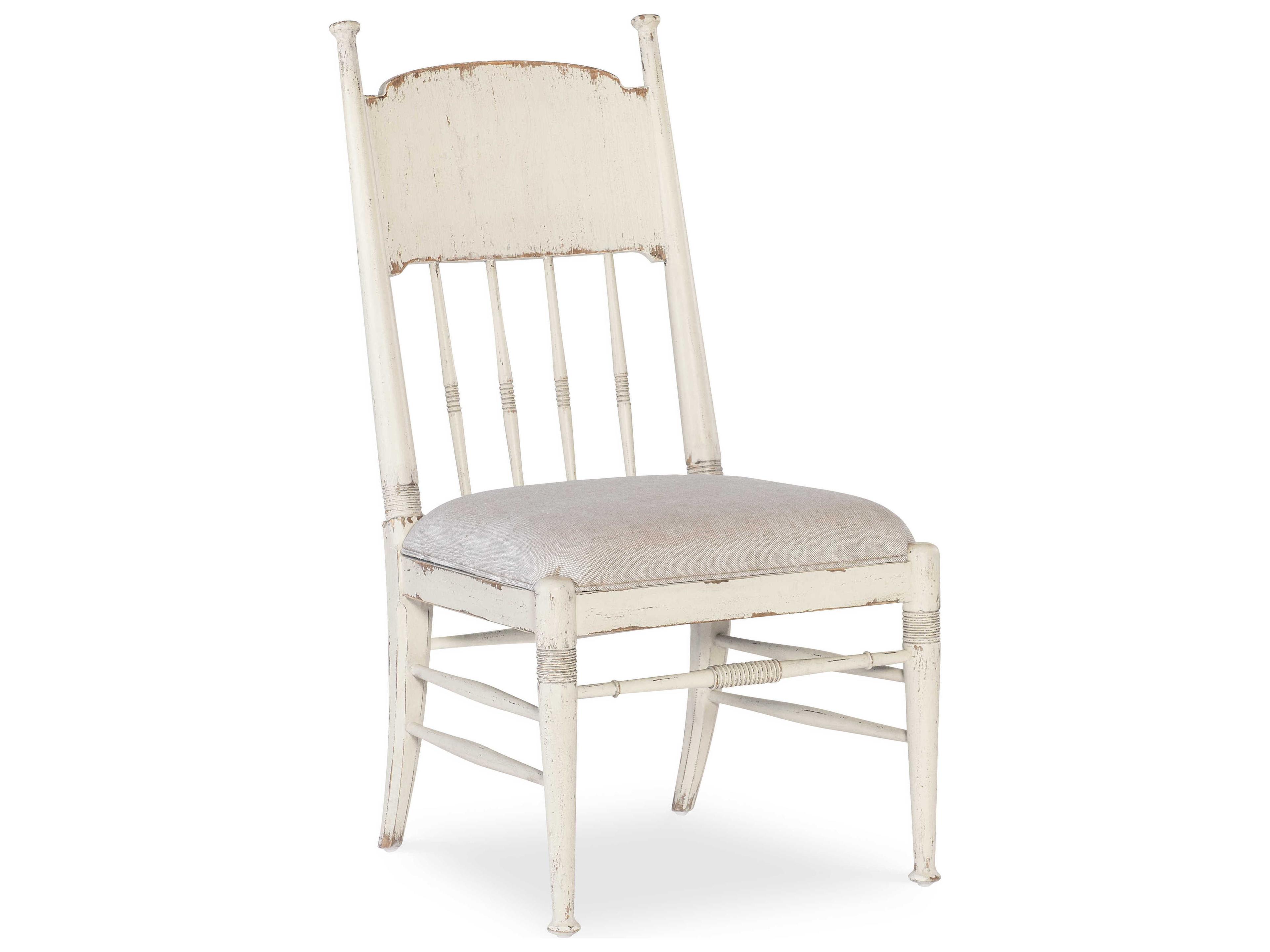 Hooker Furniture Americana Beige Oak Wood Upholstered Side Dining Chair