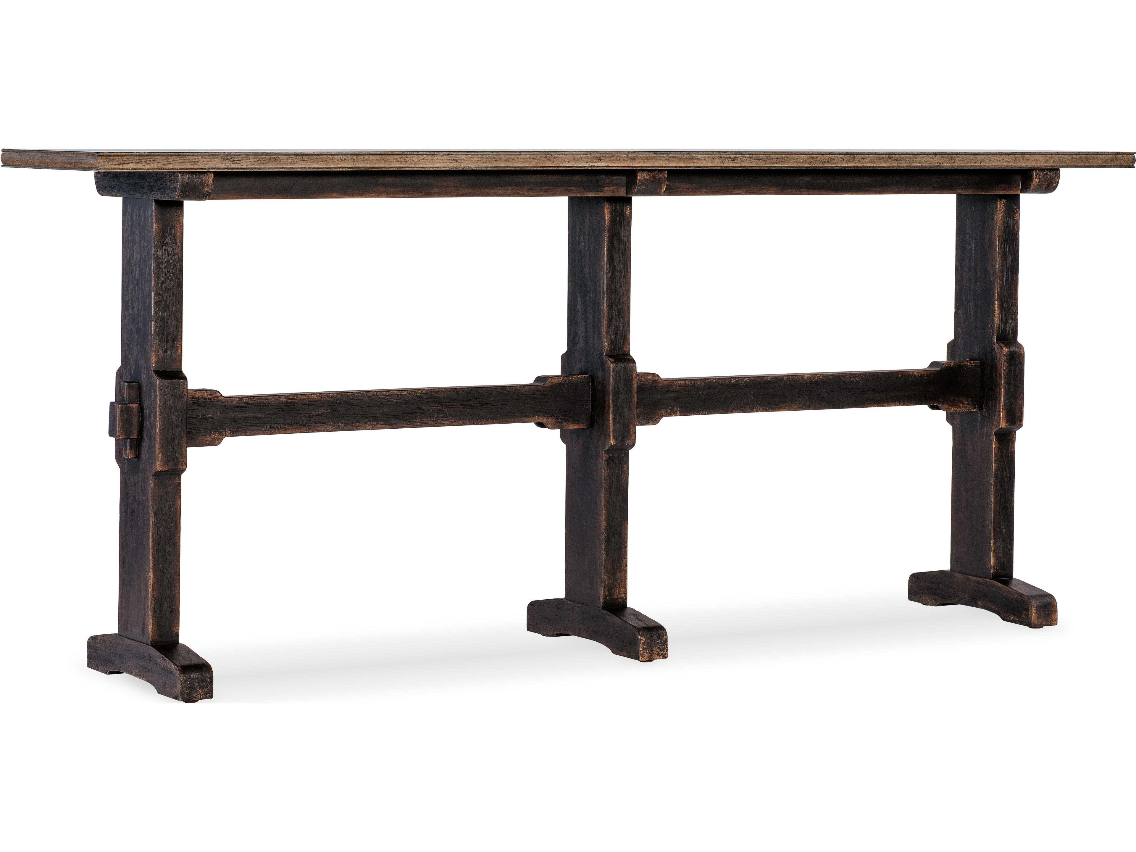 Hooker Furniture Americana Rectangular Black Wood Console Table