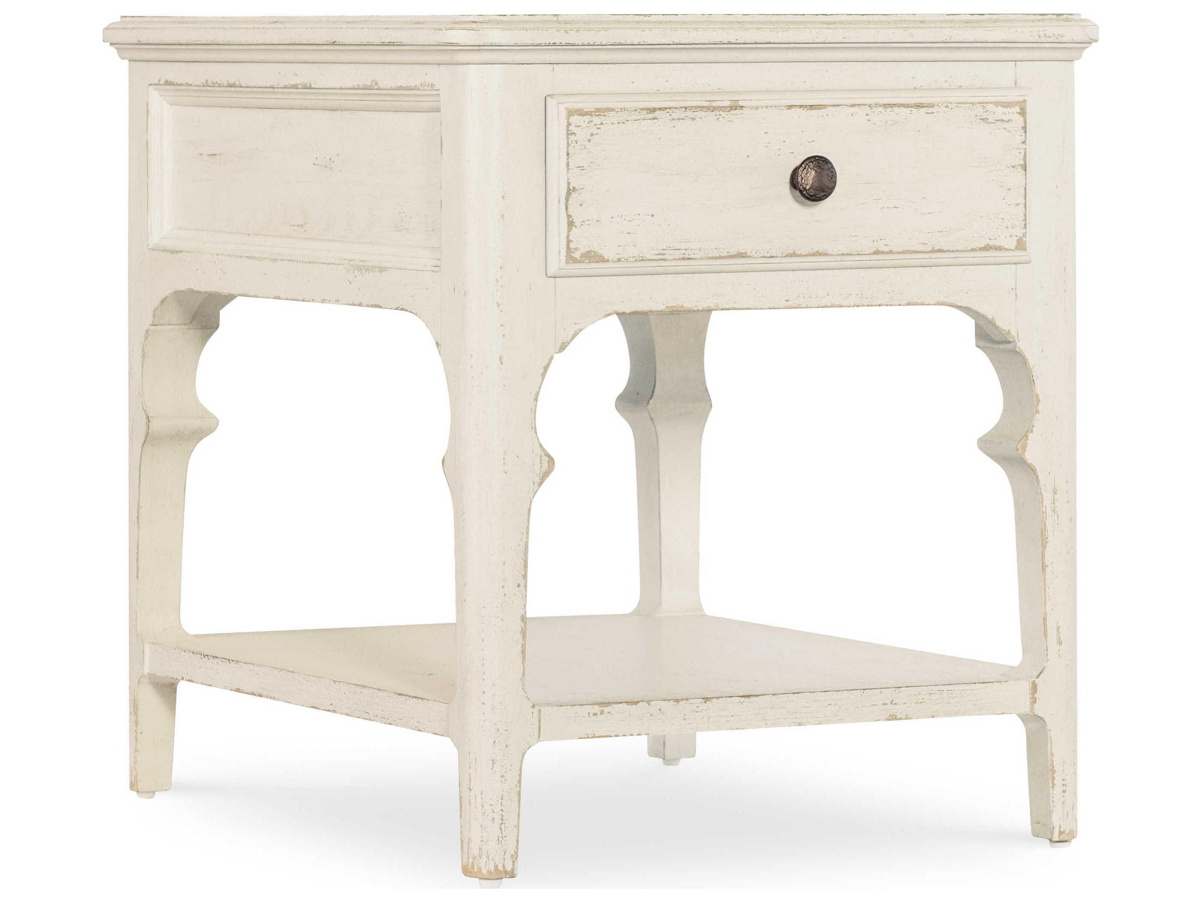Hooker Furniture Americana Rectangular White Wood End Table
