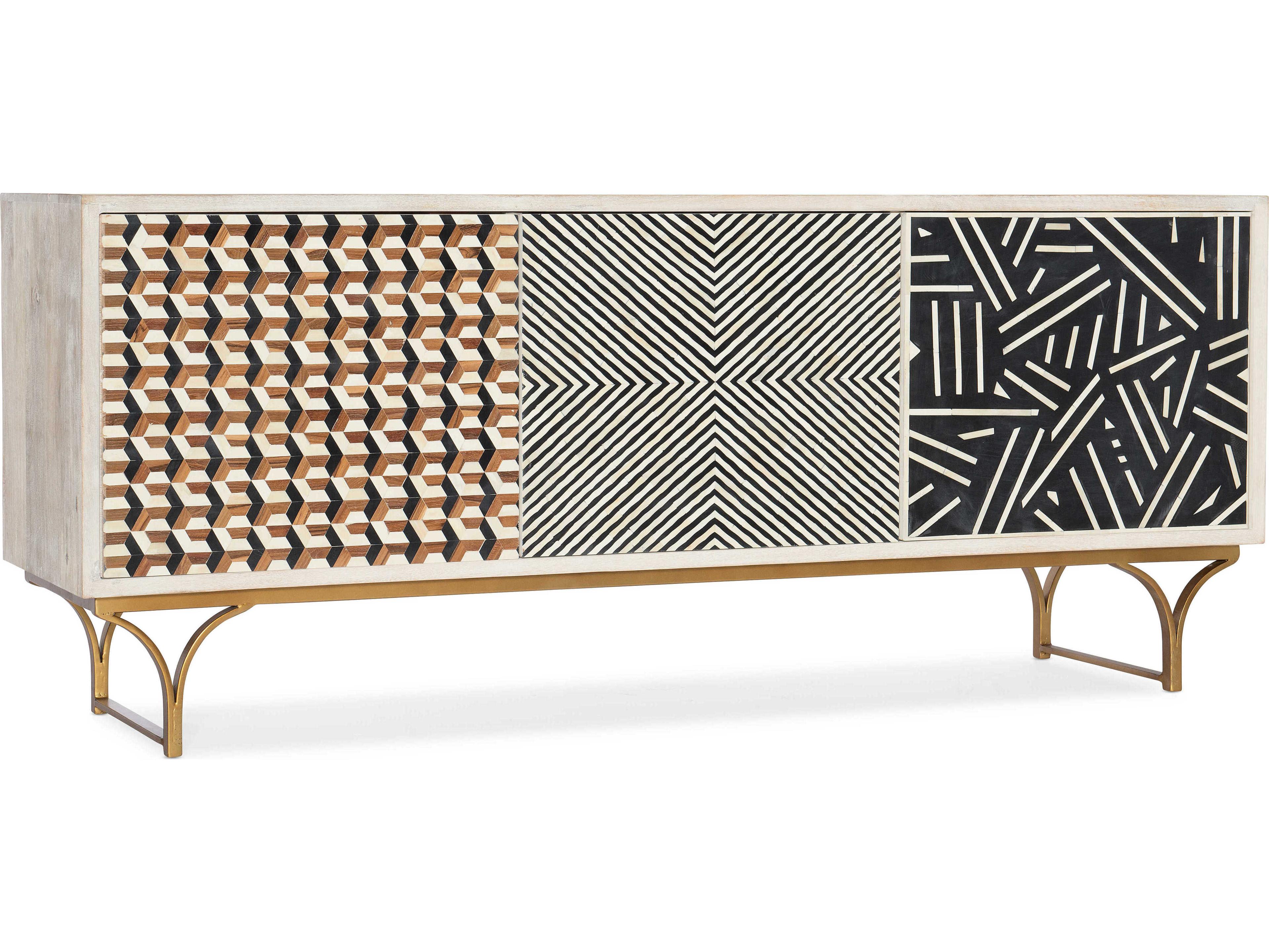 Hooker Furniture Commerce And Market Jaiden 72" Mango Wood White Washed Natural Media Console