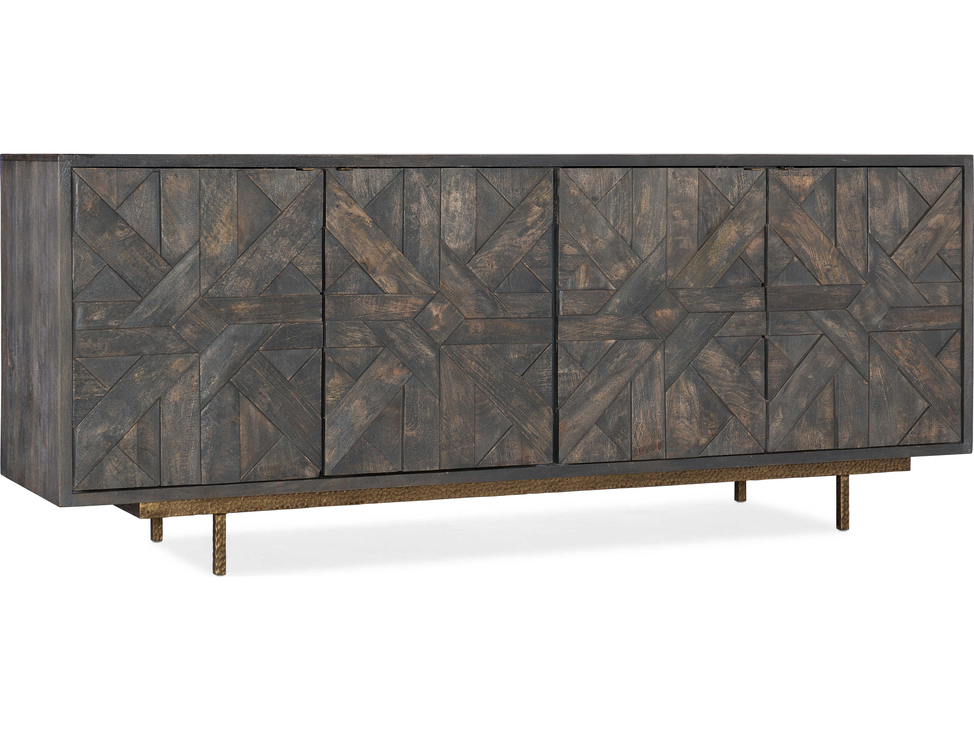 Hooker Furniture Commerce And Market Layer 80" Mango Wood Dark Credenza Sideboard