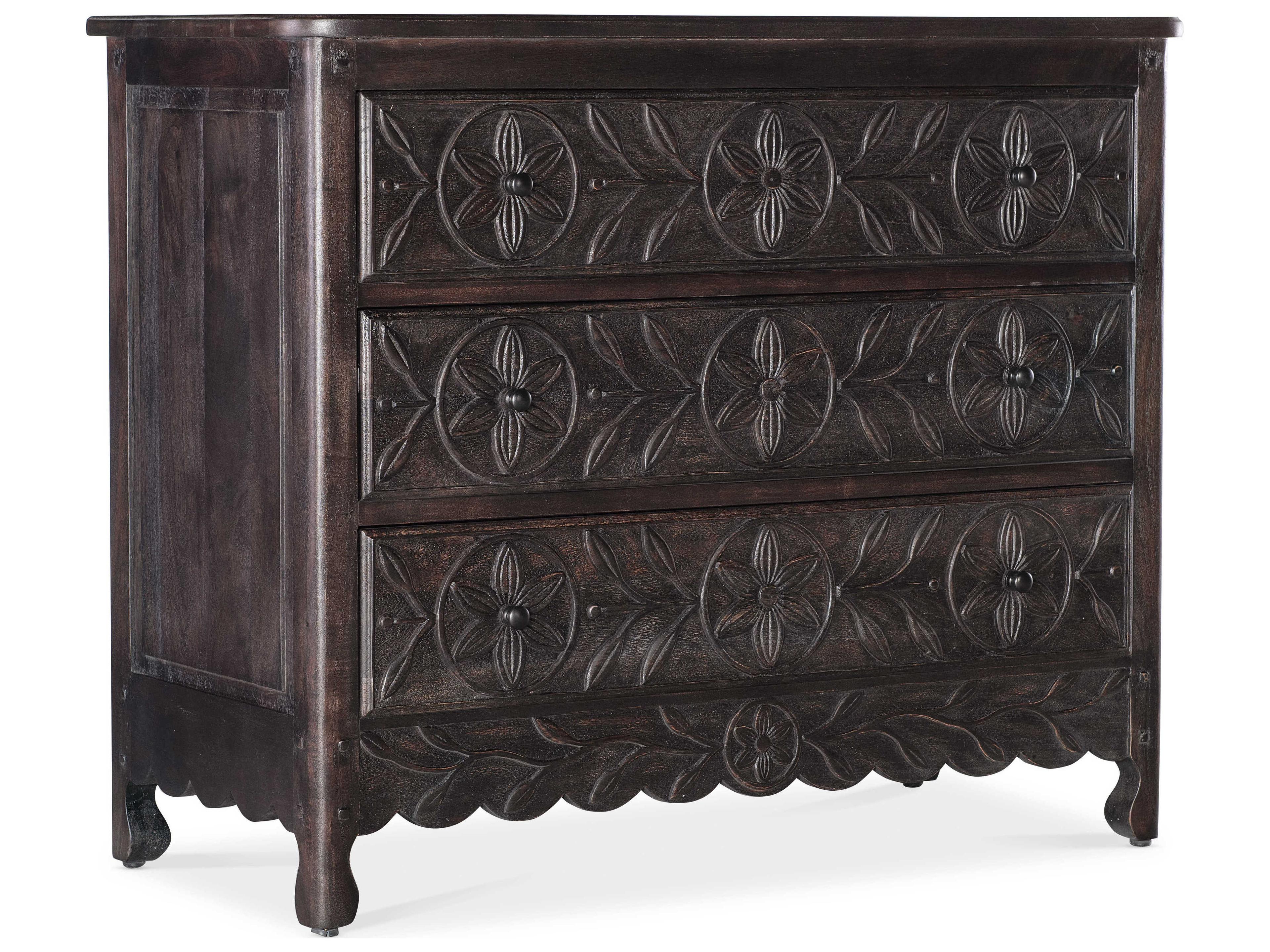 Luxecor Heritage 3-Drawers Dark Brown Acacia Wood Accent Chest