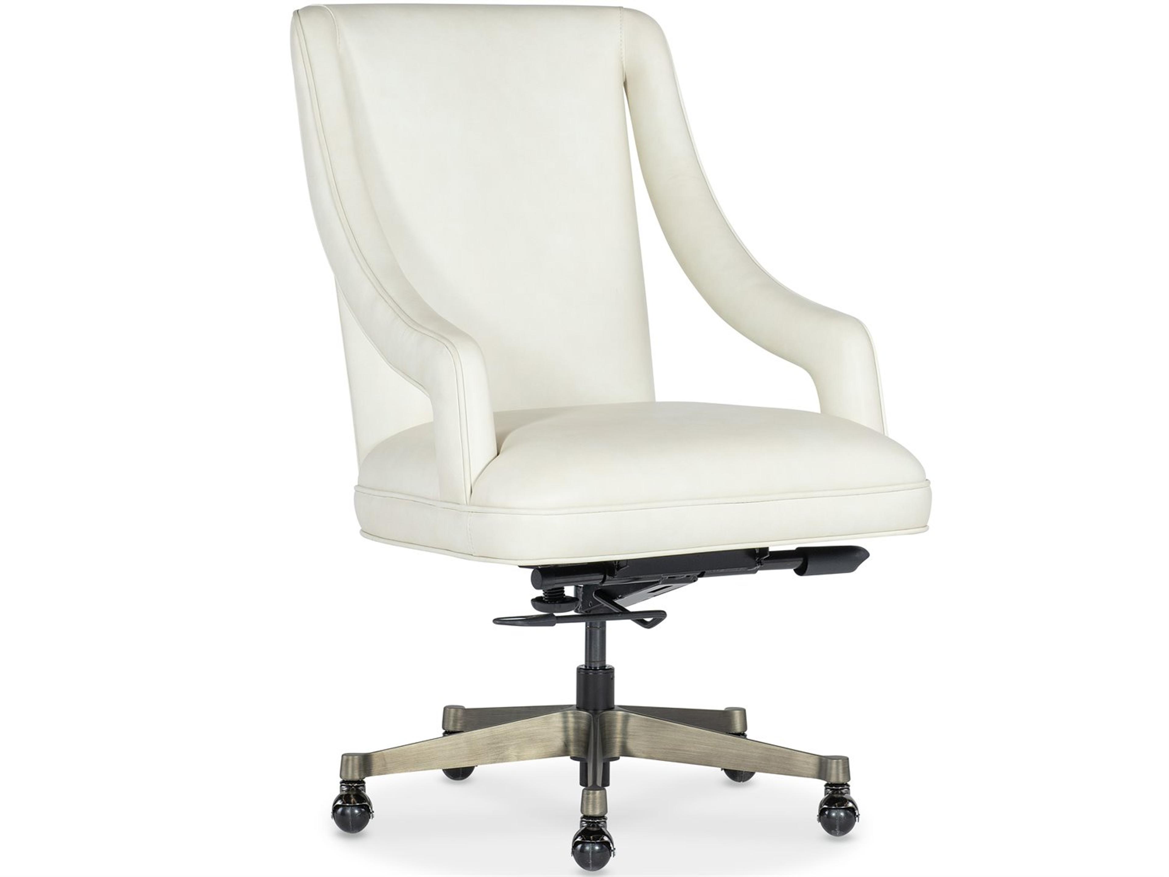 Hooker Furniture Ec Meira White Leather Adjustable Swivel Tilt Executive Desk Chair