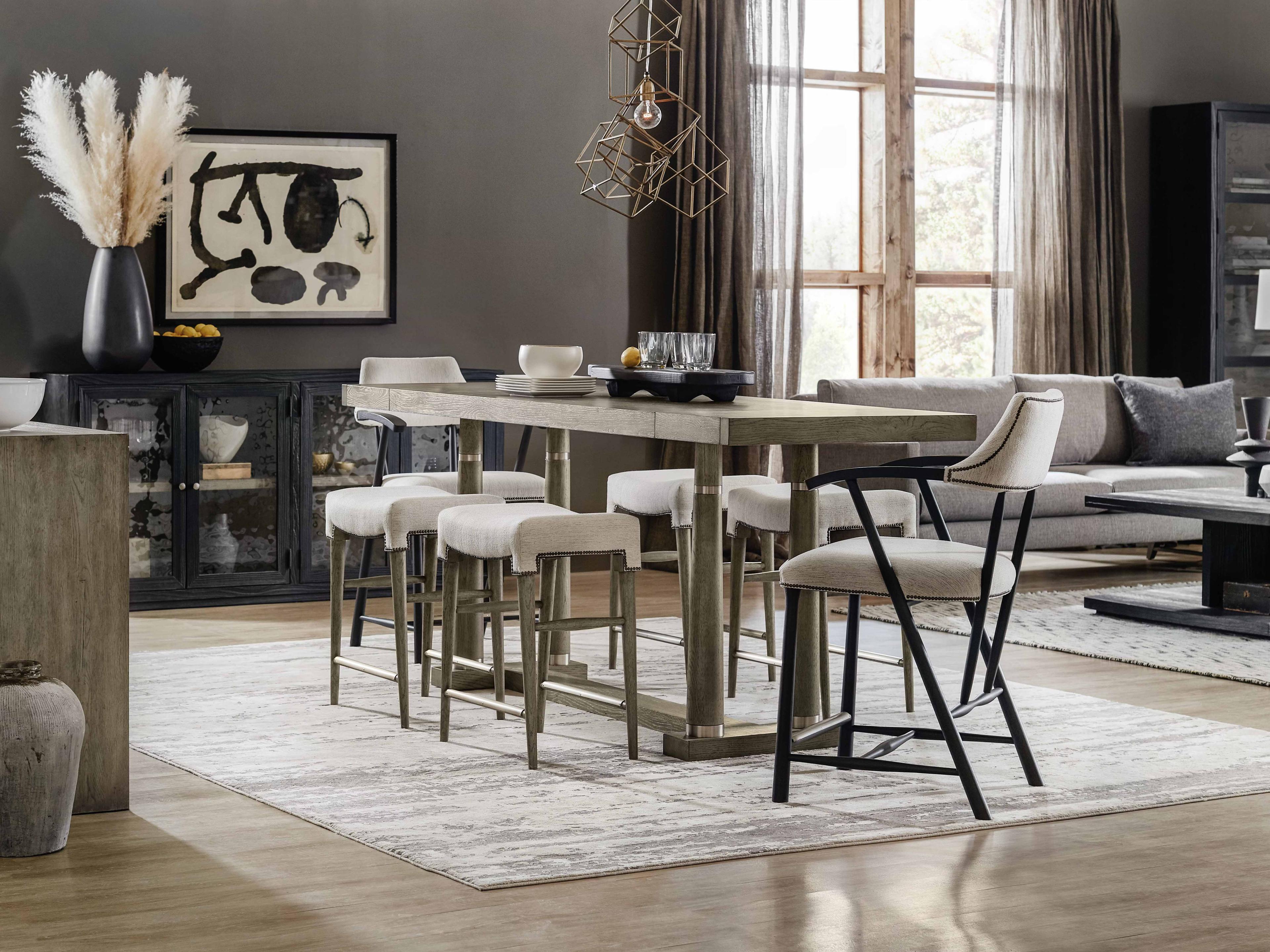 Hooker Furniture Linville Falls Oak Wood Counter Dining Room Set