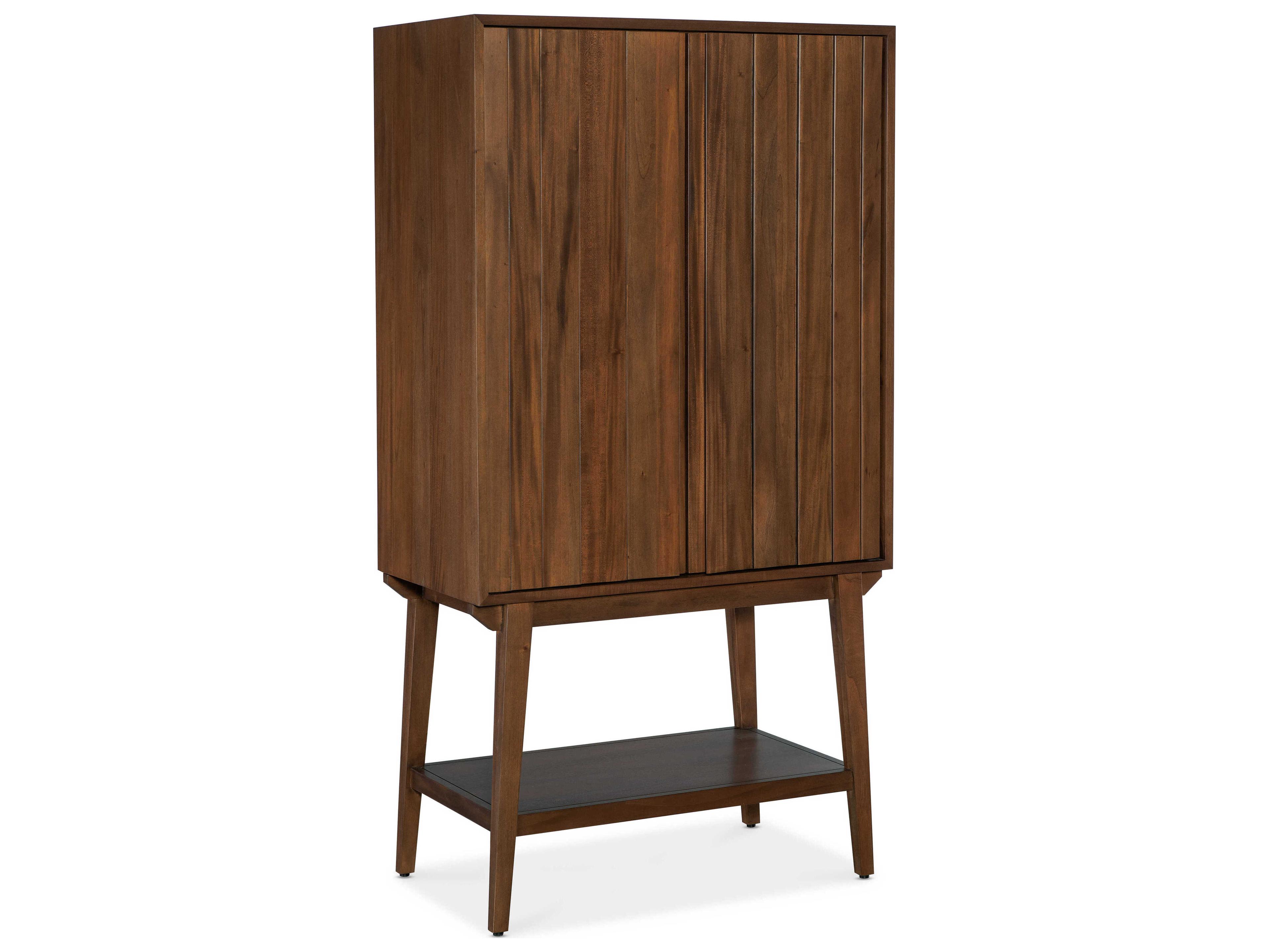 Hooker Furniture Orson Brown Mahogany Wood Dark Bar Cabinet