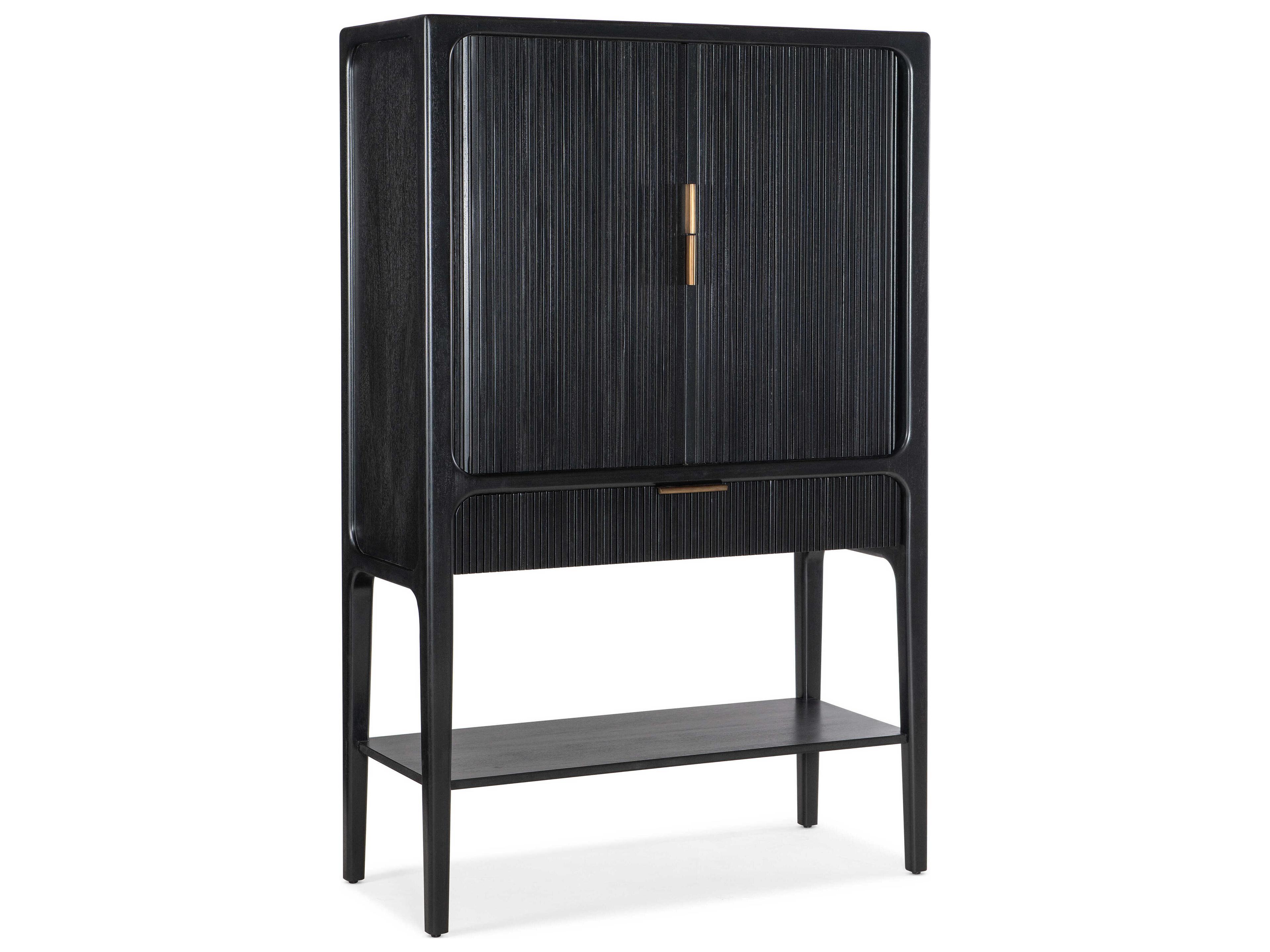 Hooker Furniture Archer Mahogany Wood Black Bar Cabinet