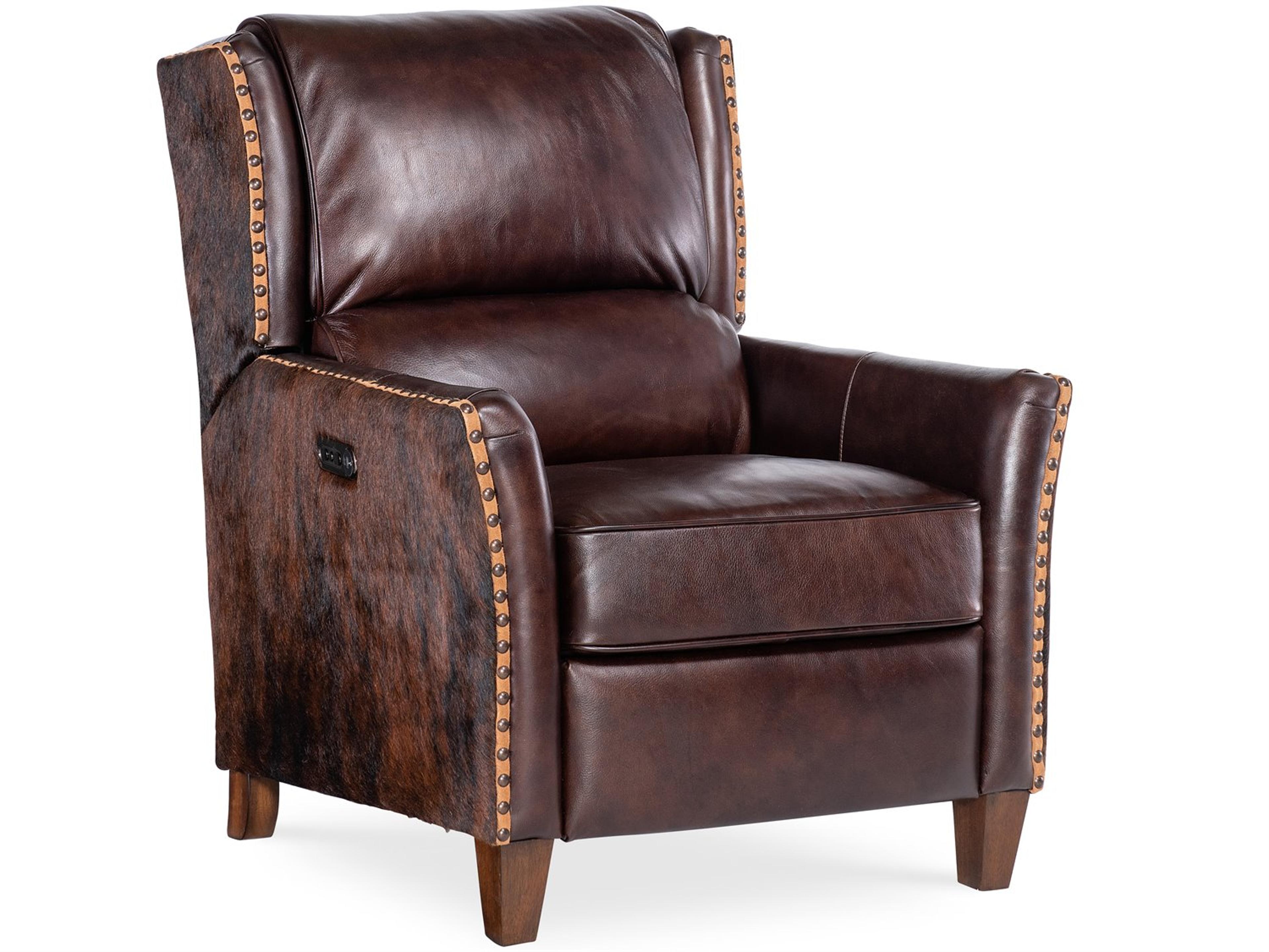 Hooker Furniture Rc Livingston Dark Wood Brown Leather Recliner